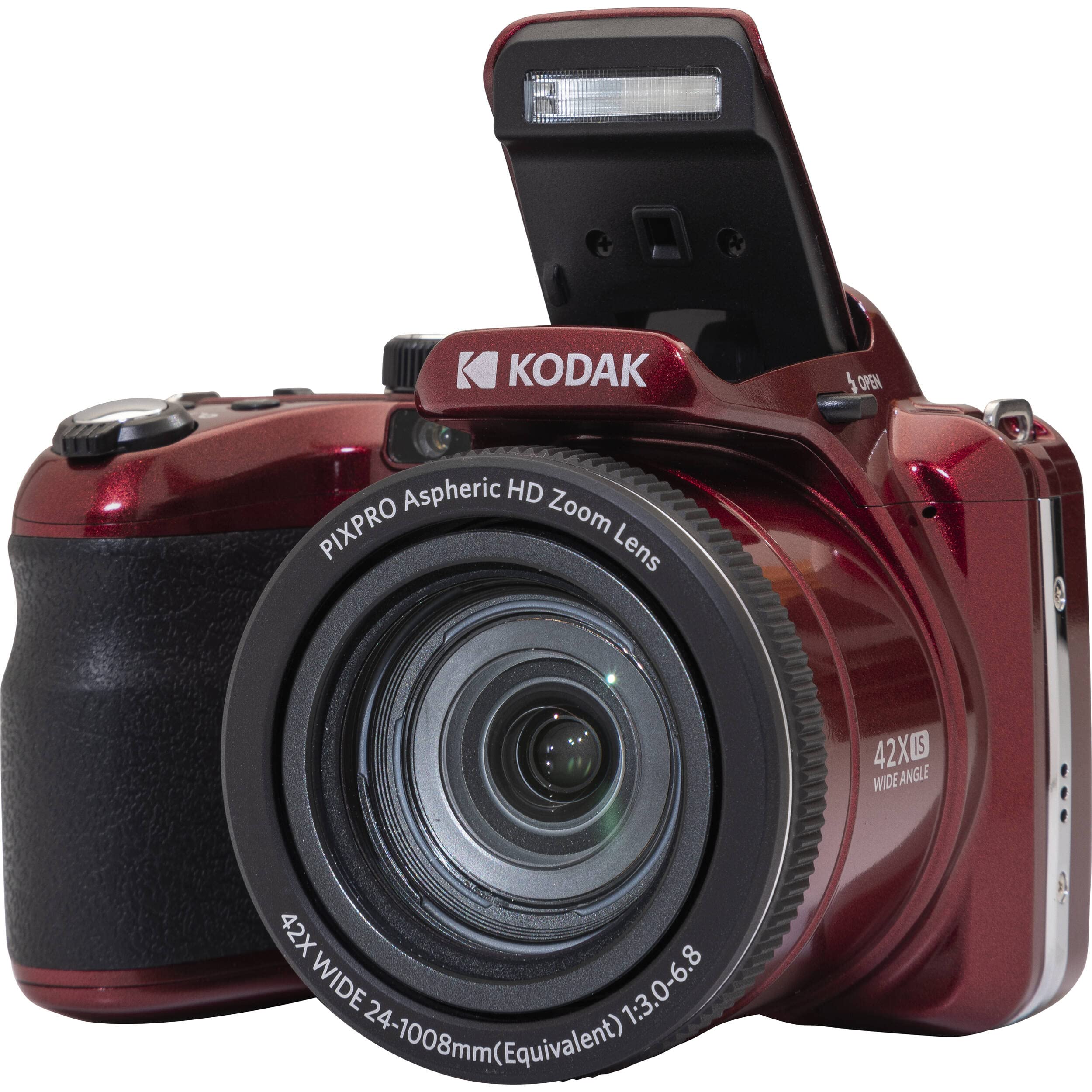 Kodak Pixpro Az425 Digital Camera 42X Optical Zoom (Red), Camera Case, 128Gb Memory Card