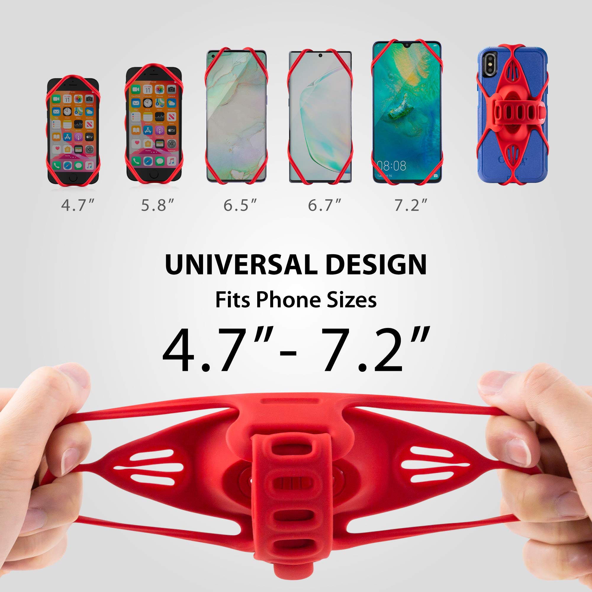 Bone? Bike Tie Pro 4 Bike Phone Mount Bicycle Phone Holder For Stem Mounting 4.7-7.2 Cell Phones, Ultra Light Phone Mount For Bi