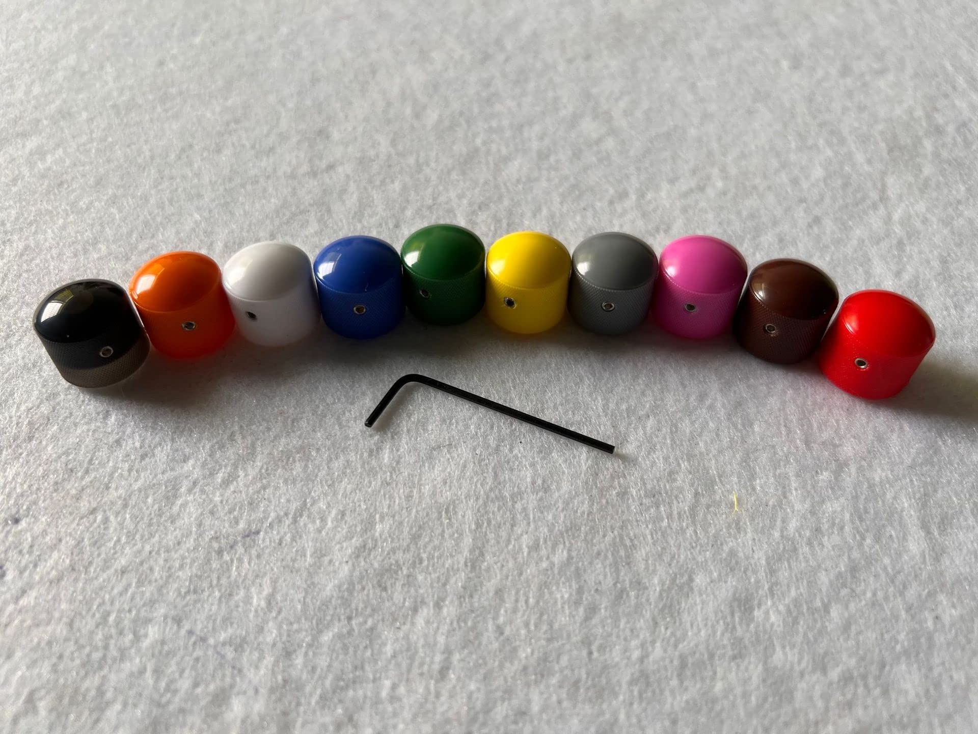 Tuoren Plastic Guitar Control Knob Volume Tone Control Dome Knobs For Electric Guitar Bass 4Pcs (White)