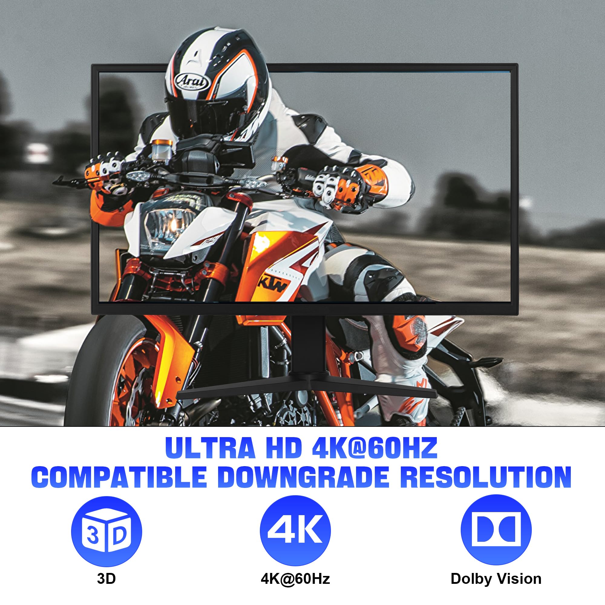 2 Hdmi + 1 Displayport Kvm Switch 3 Monitor 2 Computers, 4K@60Hz Triple Monitor Kvm Switch With Audio And 3 Usb 3.0 Ports, 2 Com