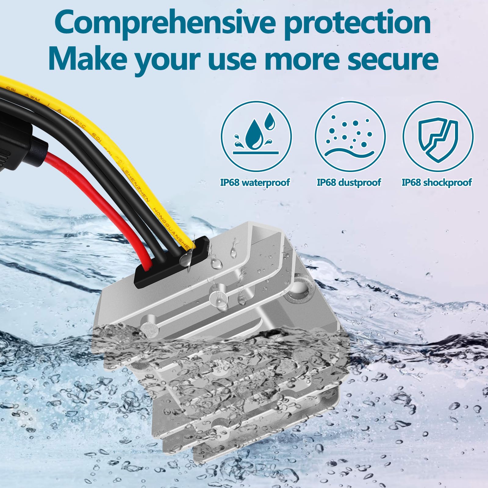 Dc Dc 6V 10A 60W Step Down Converter 12V 24V To 6V Power Transformer Converter With Fuse, Waterproof Voltage Regulator