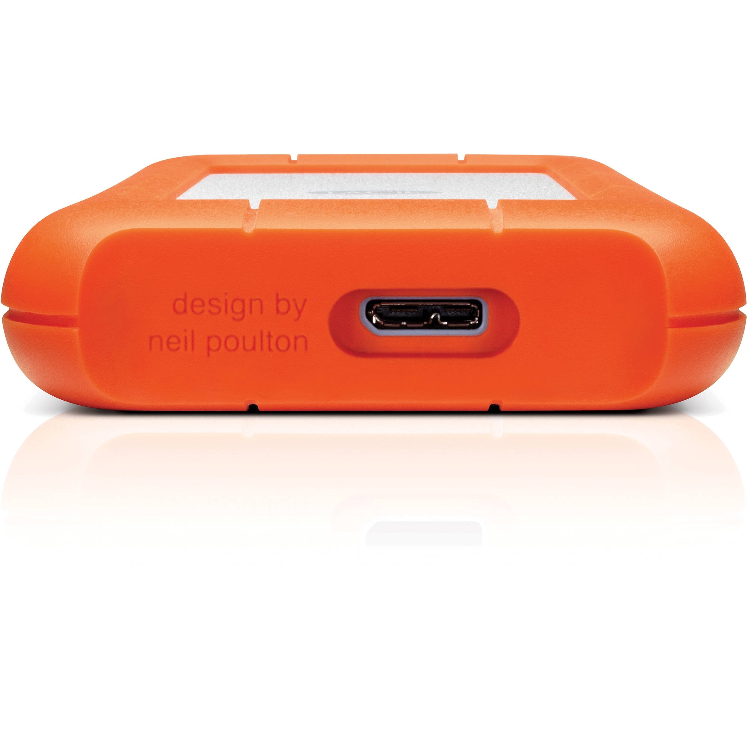 Lacie Lac301558 Rugged Mini Usb 3.0 Portable External Hd, Orange, 1Tb