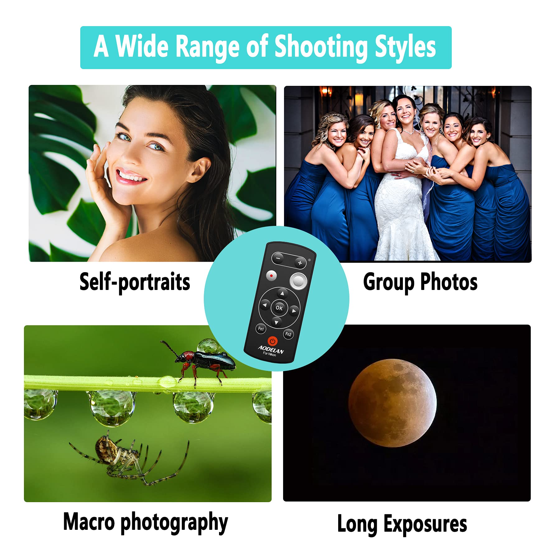 Aodelan For Nikon P1000 Z50 Camera Remote Control P950 B600 A1000 Z30 Z6 Ii Z7 Ii Zfc Z Fc Shutter Release (Replace Nikon Ml L7)