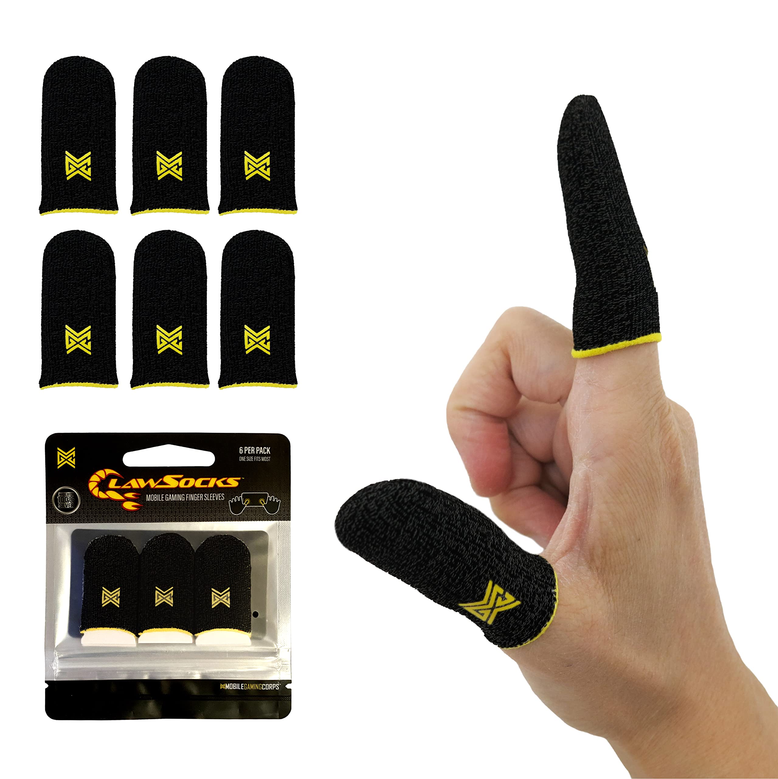 MGC ClawSocks Finger Sleeves for Gaming, Gamer Thumb Sleeves Mobile Gaming Stabilizer Compression Support Sleeve, PUBG Finger Gl