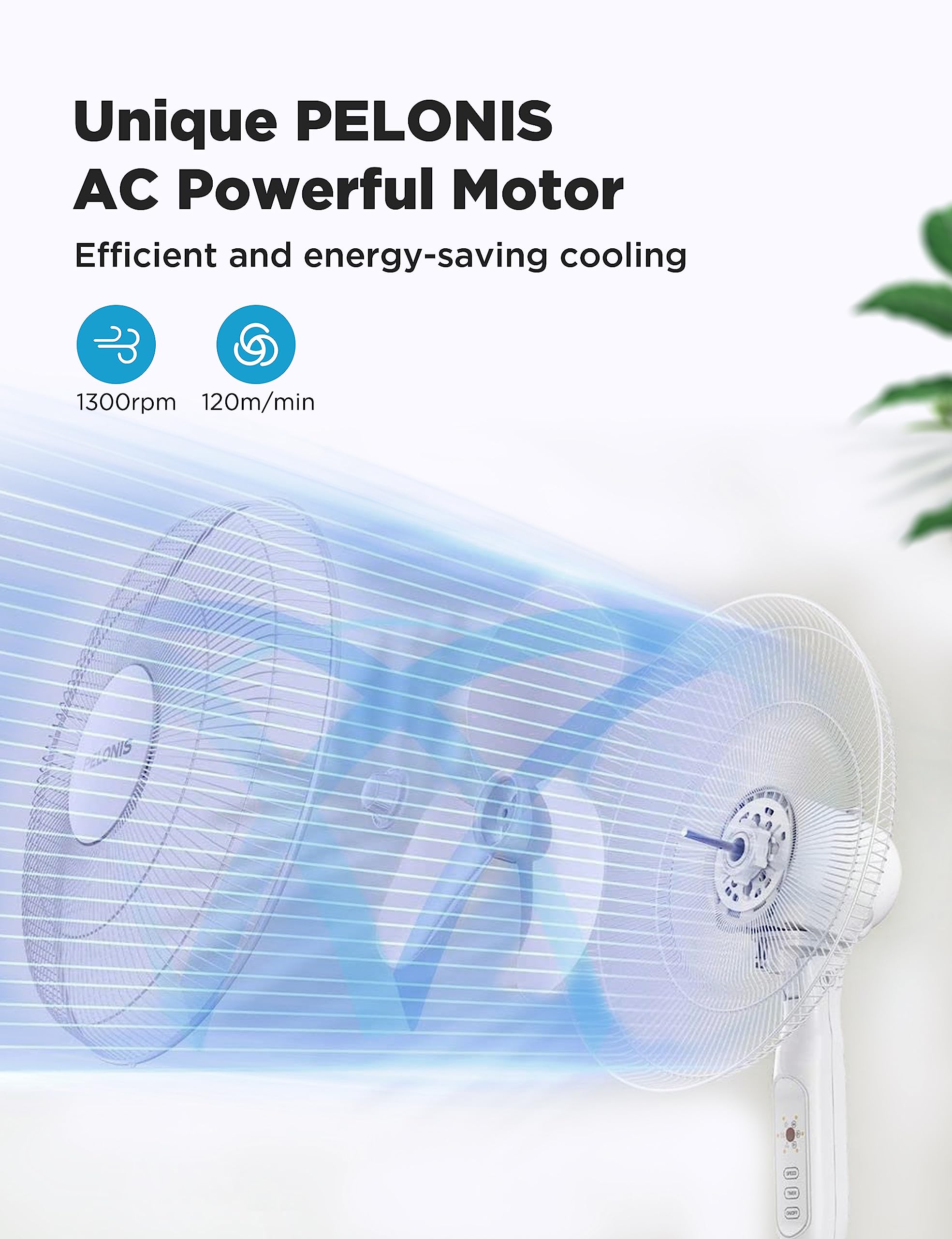 Pelonis 16'' Pedestal Remote Control Oscillating Stand Up Fan 7 Hour Timer, 3 Speed, And Adjustable Height,Electric Cooling Fans