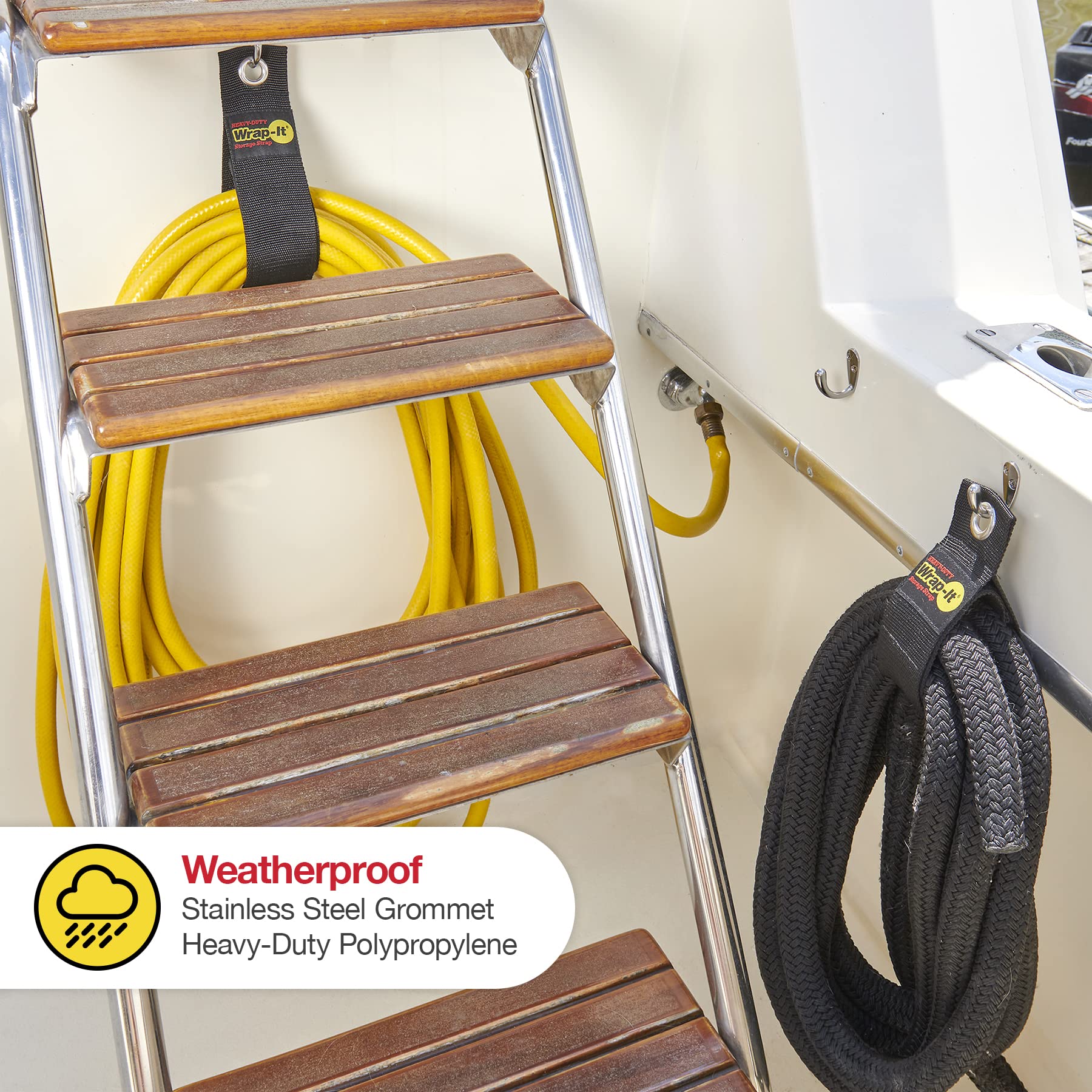 Heavy Duty Wrap It Storage Straps, 22'' (2 Pack)   Hook And Loop Organizer Hanger For Extension Cords, Cables, Hoses, Rope And M