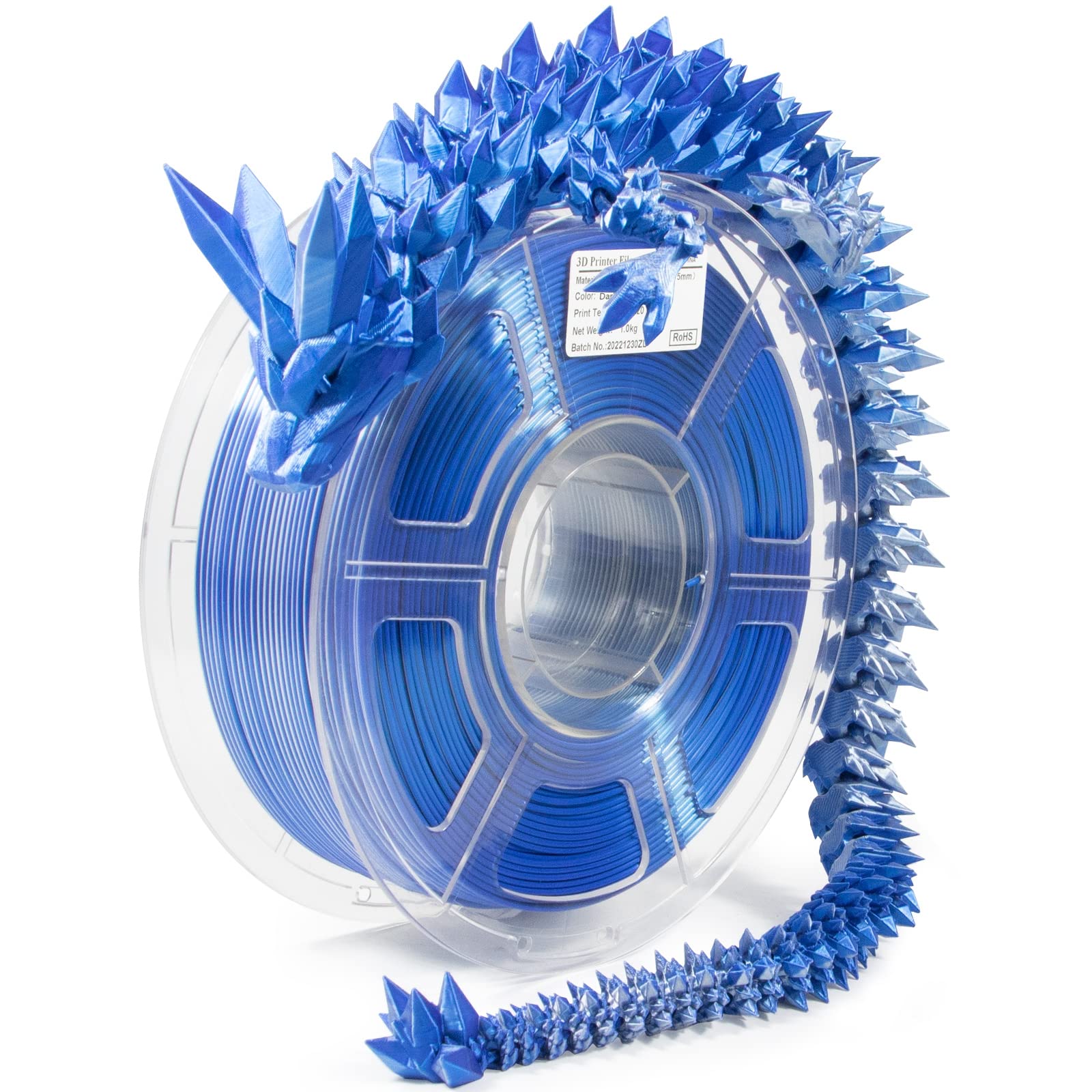 Isanmate Pla 3D Printer Filament, Pla Filament 1.75Mm Dual Color Silk Pla, Silk Blue Silver 3D Printing Filament,1 Kg Spool