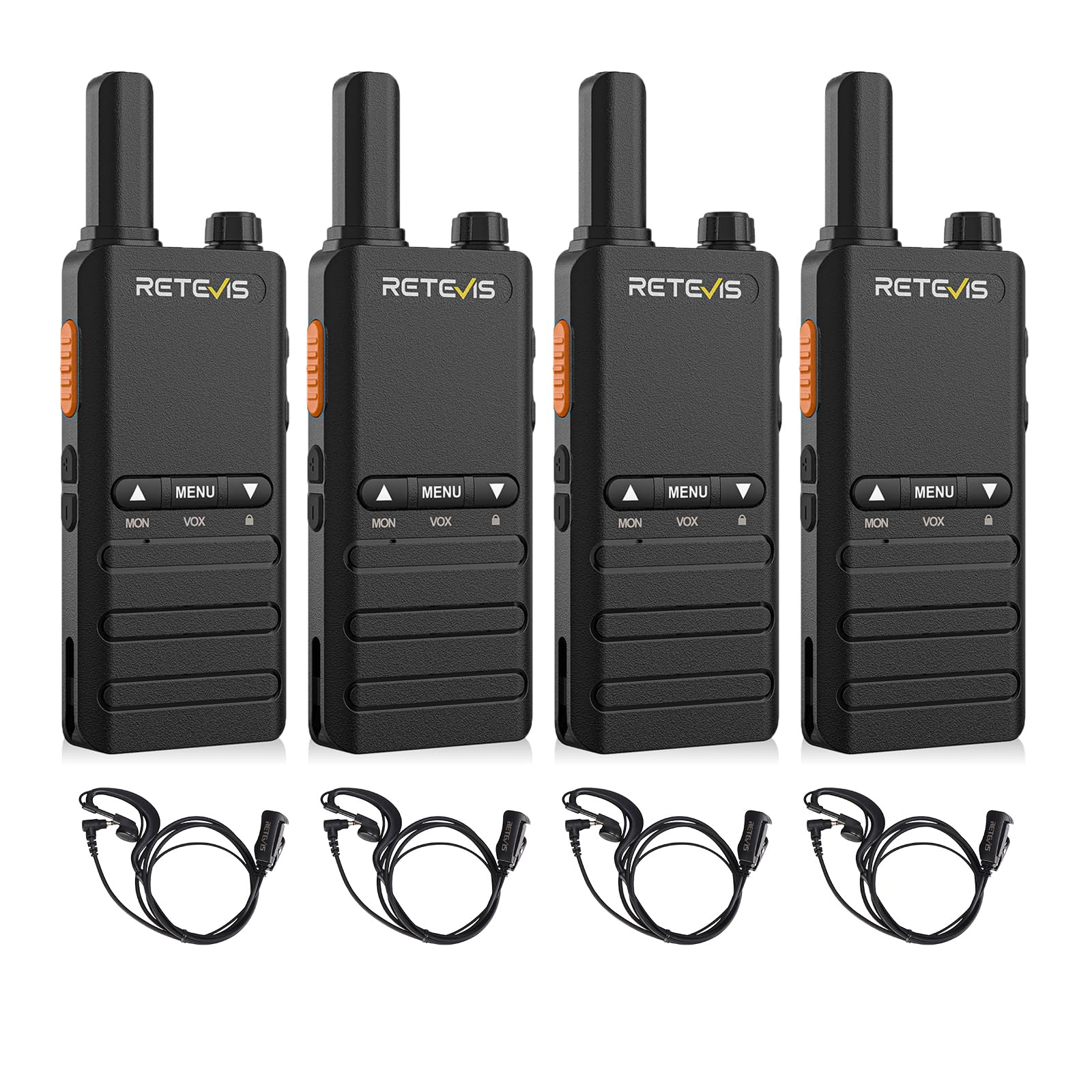 Retevis B3B Walkie Talkies for Adults, Compact 2 Way Radios with Earpiece, 1620mAh, USB-C, VOX, Key Lock, 3+2 Buttons, License-F