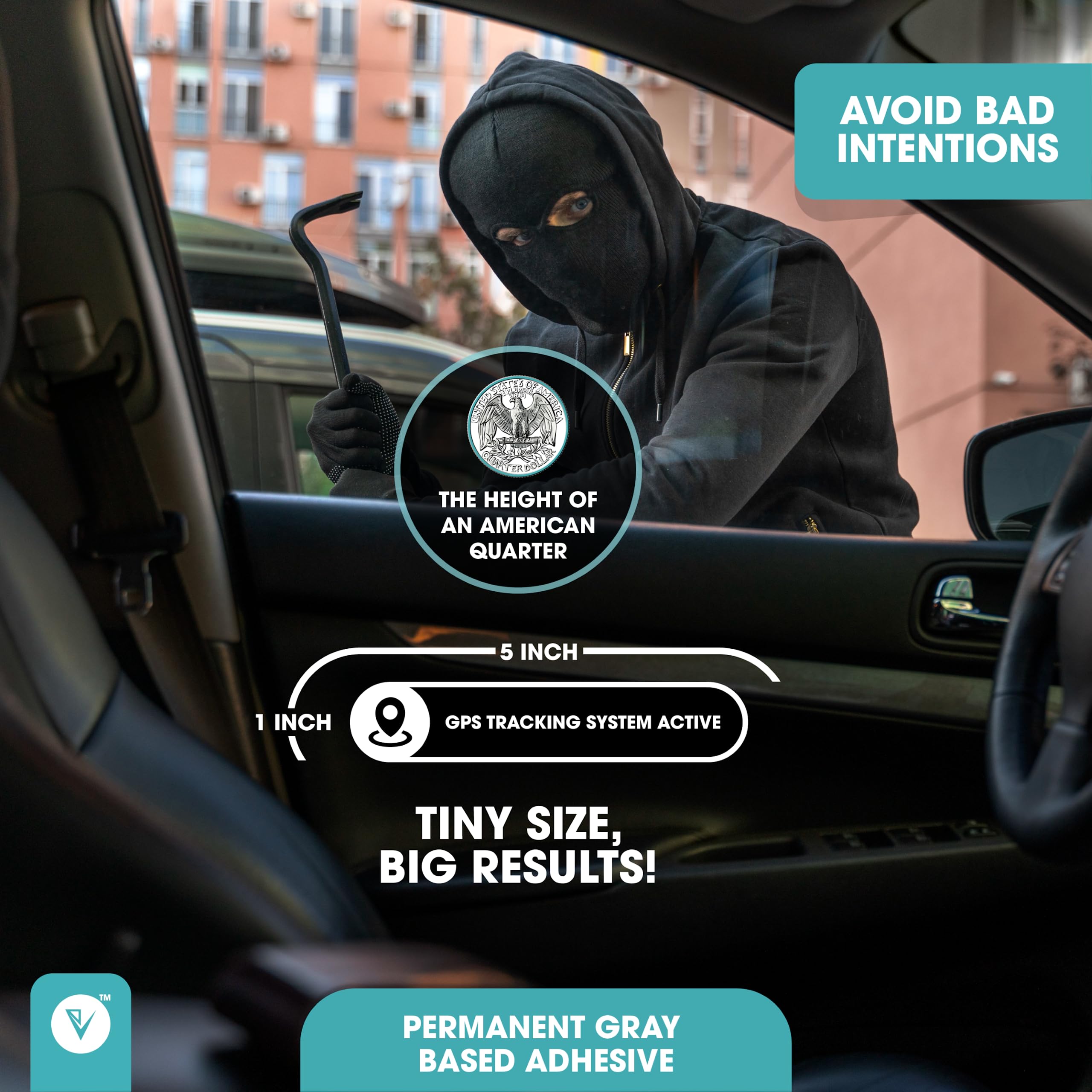 Small 2 Pack Gps Tracking System Sticker | Gps Active Sign For Cars | Car Window Sticker Sign | Glossy 5X1 Inches Waterproof Sti