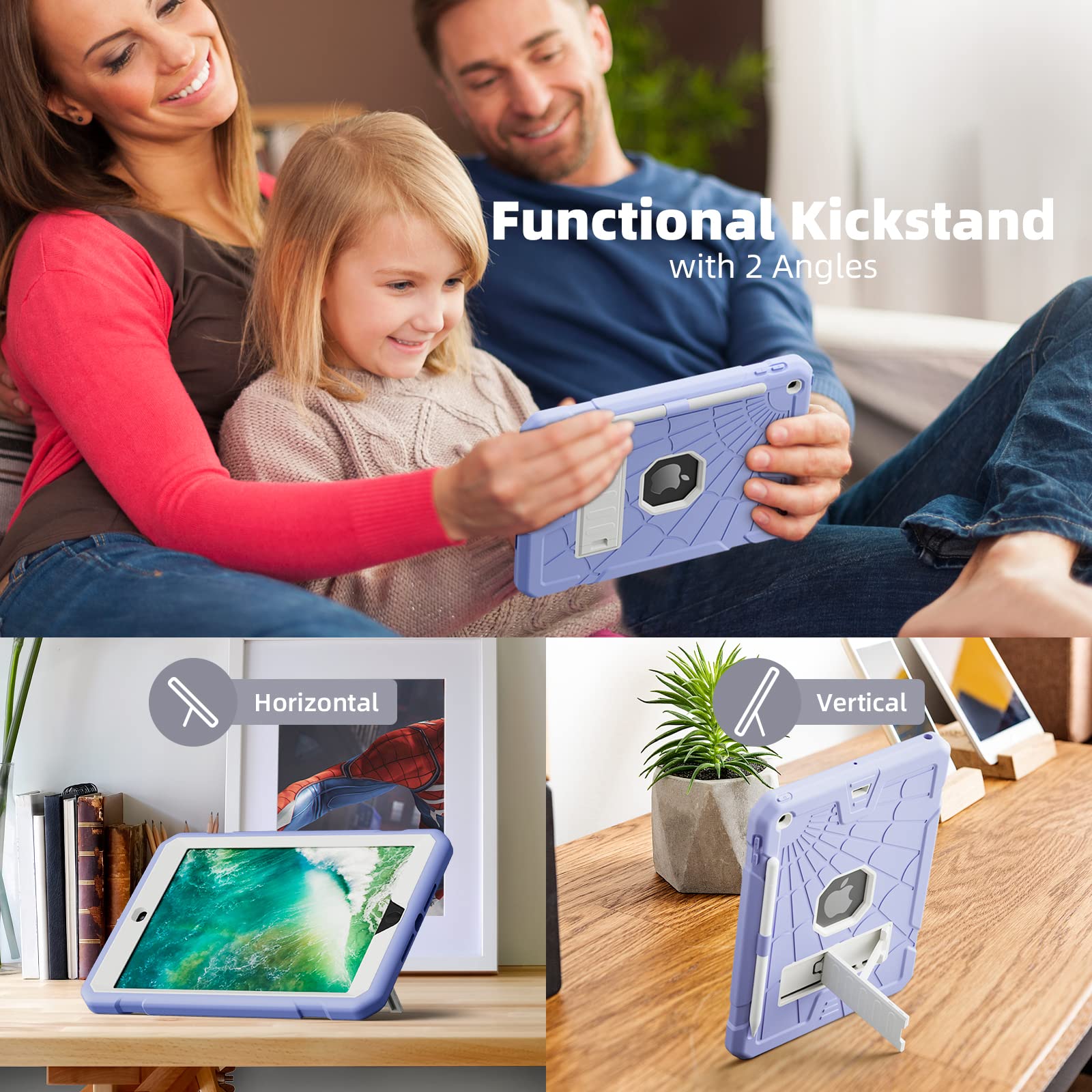 Tsqqst Case For Ipad 9.7 Inch 2018 2017 Model 6Th 5Th Generation With Glass Screen Protector | Shockproof Protective Ipad Case 6