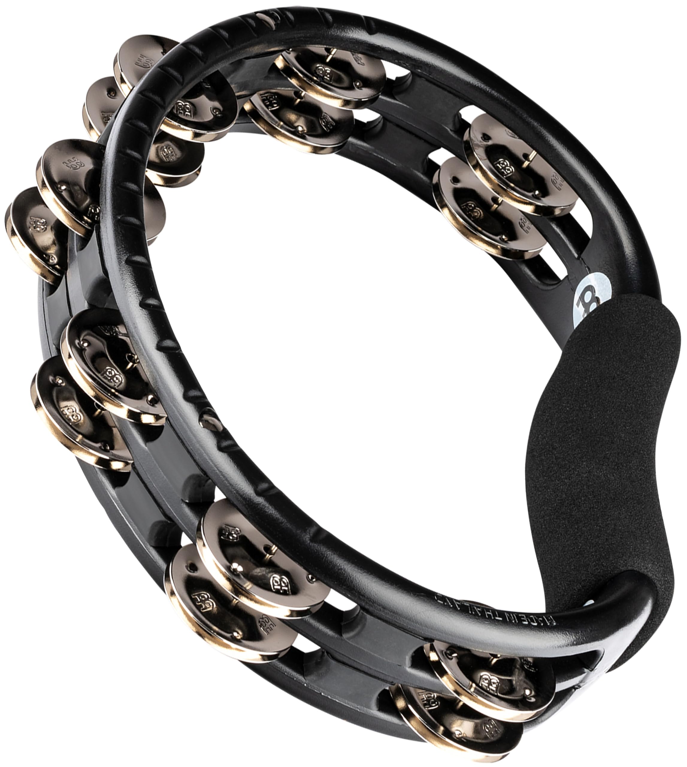 Meinl Percussion Traditional Handheld Tambourine Musical Instrument For Recording Or Live � Not Made In China � Double Row Jingles, 2 Year Warranty (Tmt1 Bk)