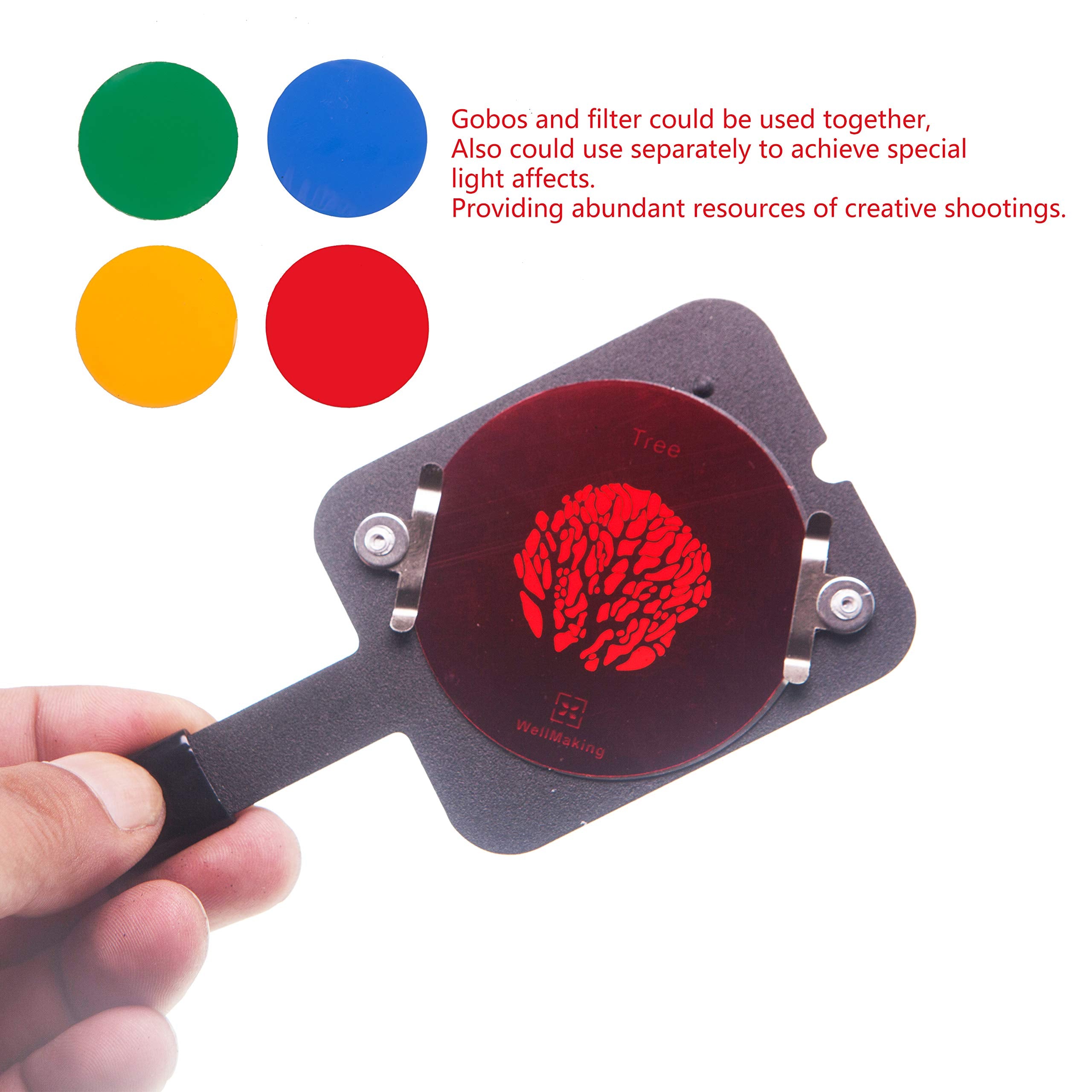 Wellmaking Bowens Mount Optical Snoot Conical, Flash Projector Attachment, Spotlight Snoot Photography Video Artist Modelling Shape Light Studio With Optical Lens Various Gobos Photography Accessories