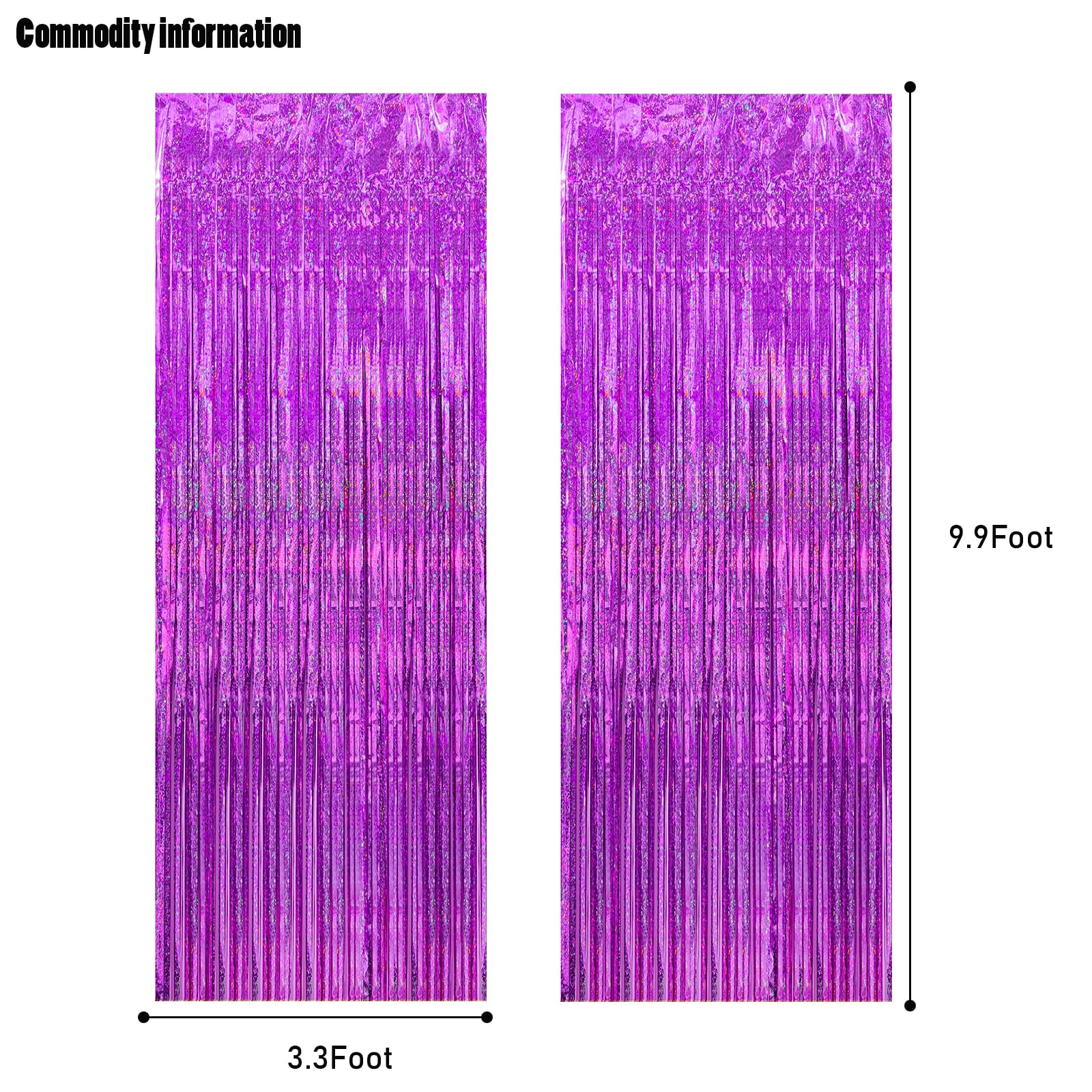 Canrevel 2 Pack 3.3X8.2 Feet Hot Pink Foil Fringe Backdrop Curtains, Glitter Tinsel Streamers Birthday Party Decorations, Fringe