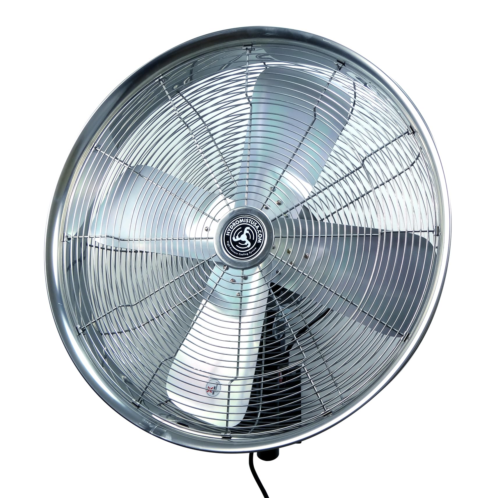 HydroMist Outdoor Rated 3 Speed Oscillating Wall Fan w/Bracket -All Stainless Steel Fan Shroud, 24-Inch
