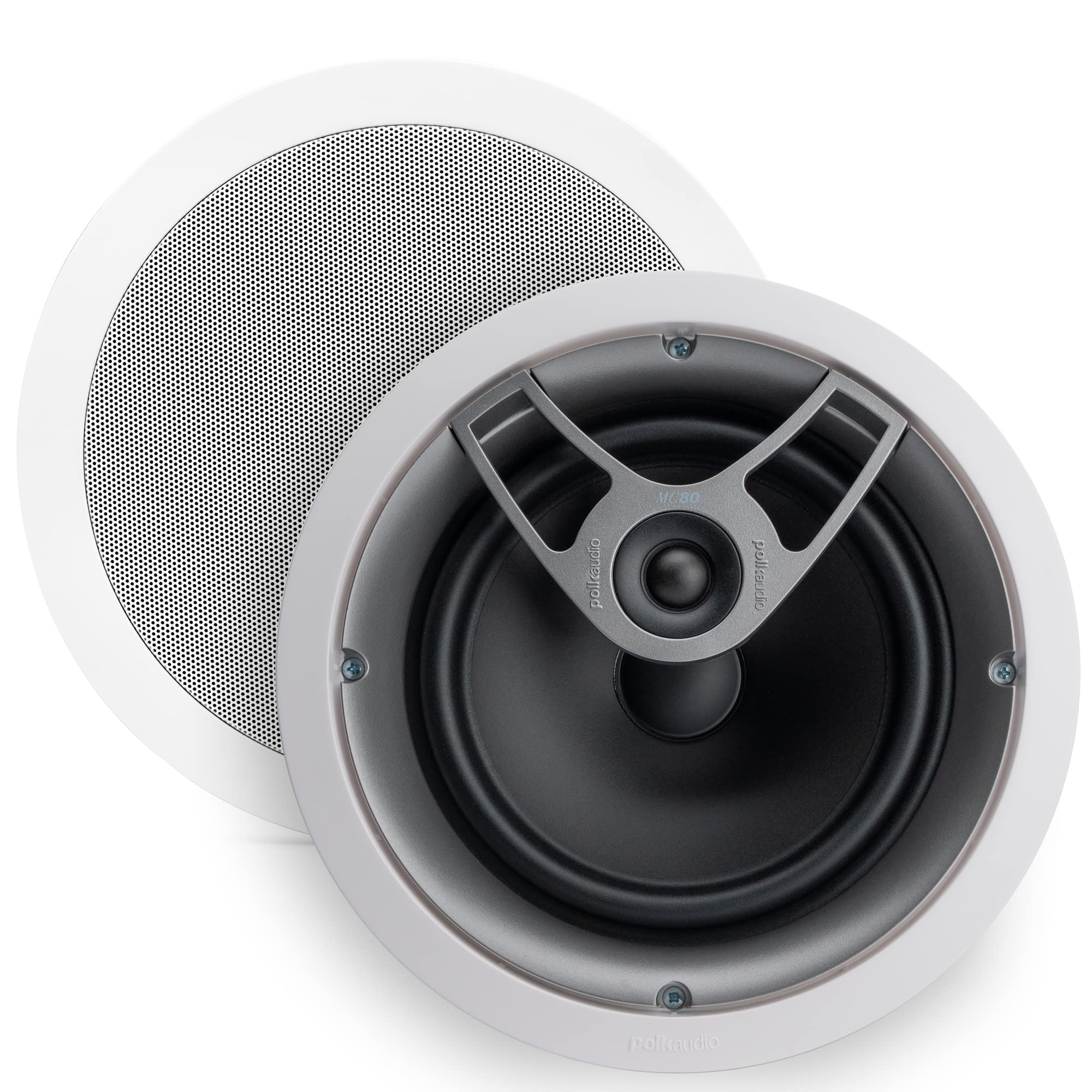 Polk Audio MC80 2-Way in-Ceiling 8 Speaker (Single) | Dynamic Built-in Audio | Perfect for Humid Indoor/Enclosed Areas | Bathroo