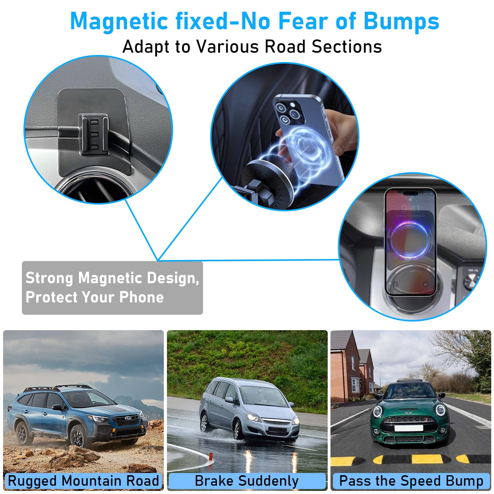 Apeser Compatible With Toyota Tundra Phone Holder 2017-2021 For Air Vent,2Nd Gen Tundra Phone Mount Magnetic Navigation Bracket