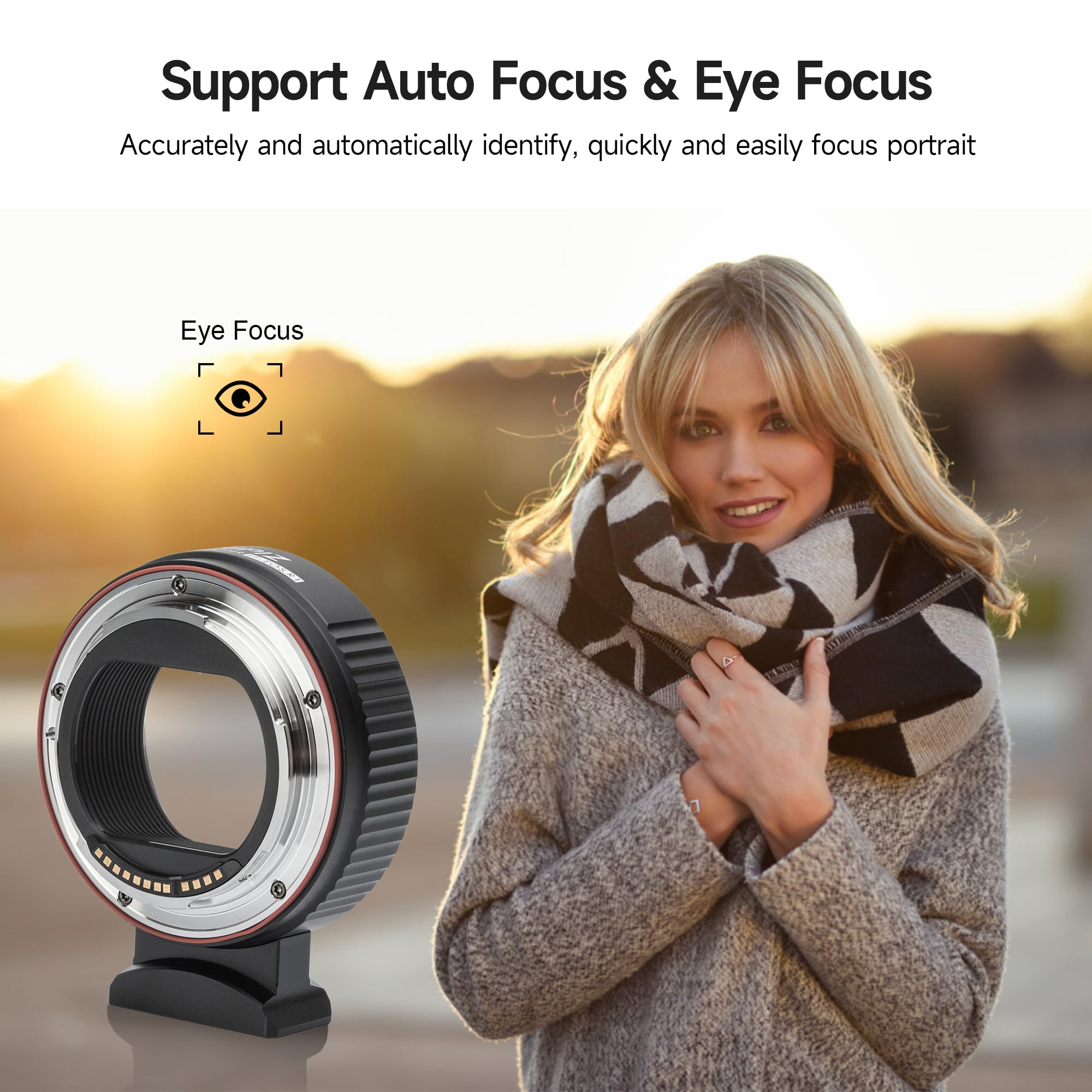 Snipiz Ef-Eos R Mount Adapter Auto-Focus Lens Mount Adapter Converter Ring Compatible With Canon Ef/Ef-S Series Lens To Eos R, R