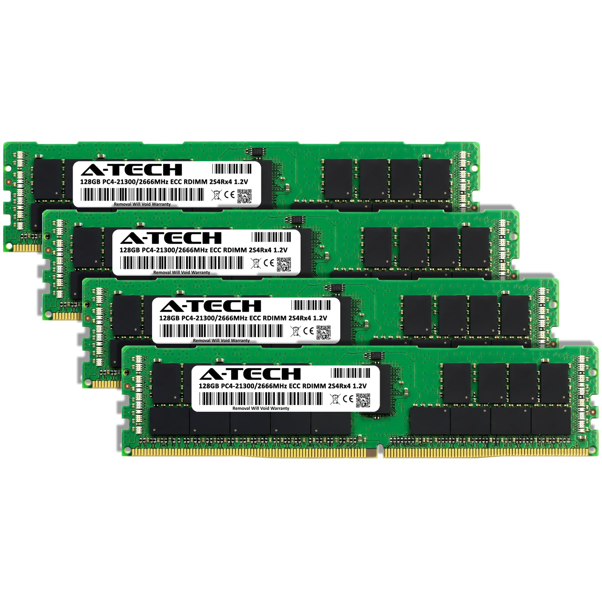 A Tech 512Gb Kit (4X128Gb) Ddr4 2666Mhz Pc4 21300 Ecc Rdimm 3Ds 8Rx4 Octal Rank 1.2V Ecc Registered Dimm 288 Pin Server & Workst
