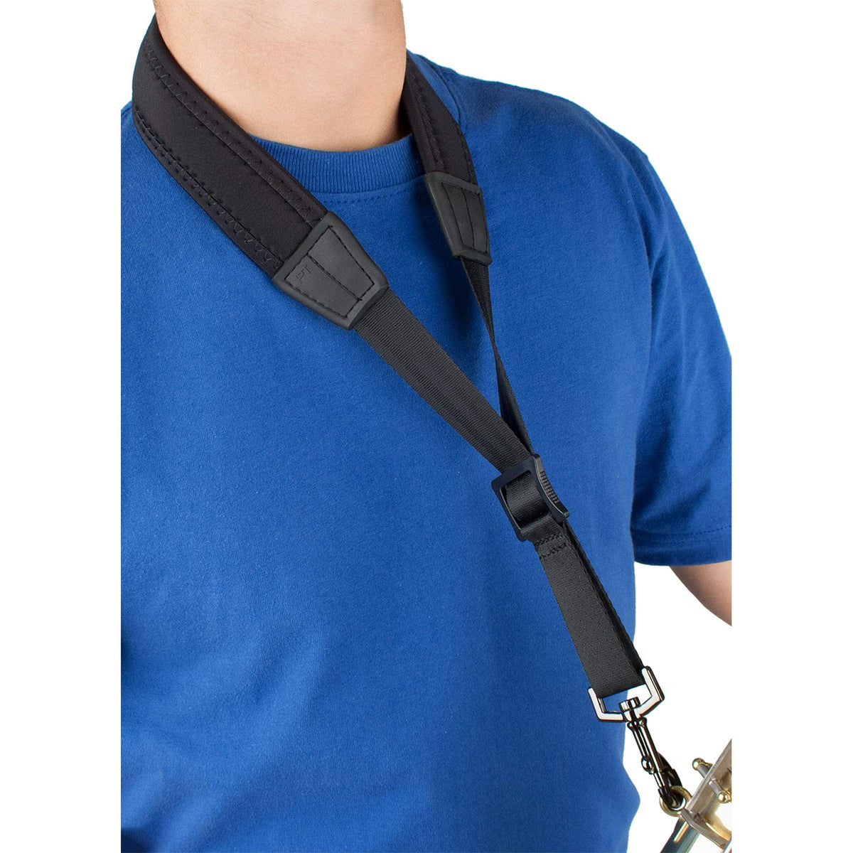 Pro Tec 20 Inch Padded Neoprene Saxophone Neck Strap With Metal Snap (N311M), Black, Junior