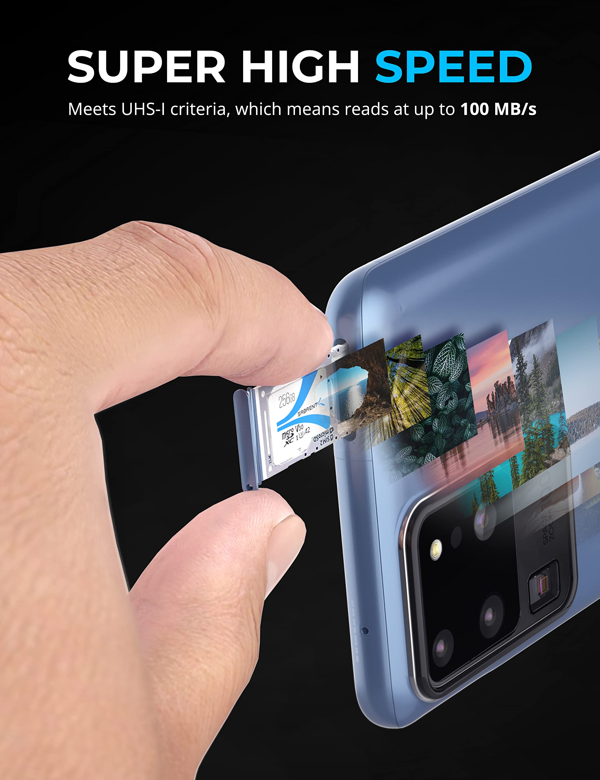 Sabrent Rocket V30 A2 256Gb Microsdxc Memory Card R100Mb/S W30Mb/S Compatible With Steam Deck, Nintendo Switch, Go Pro, Cameras,