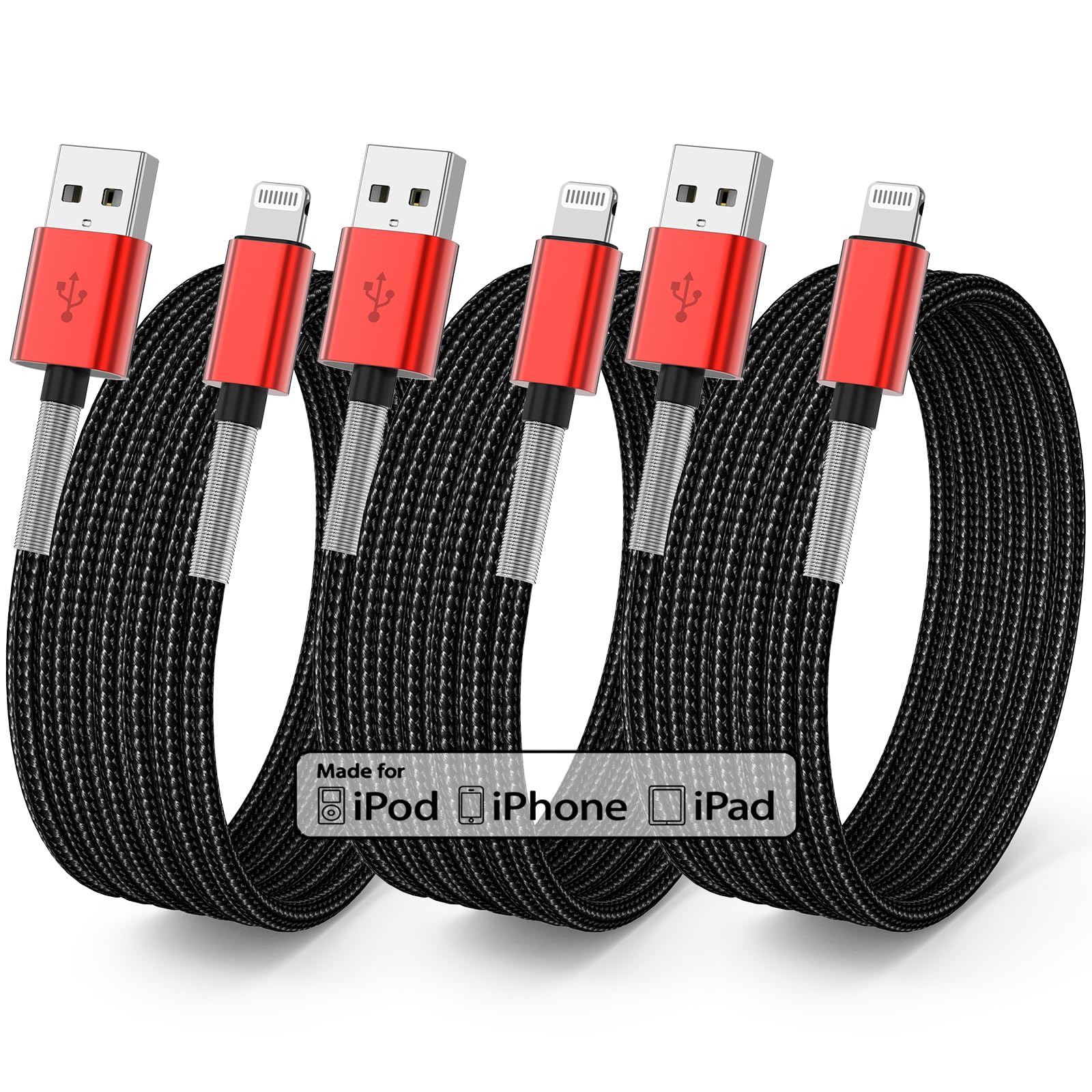 3 Pack For [Apple Mfi Certified] Iphone Charger 3Ft, Lightning To Usb Cable 3 Feet, Fast Apple Charging Cable Cord 3 Foot For Ip