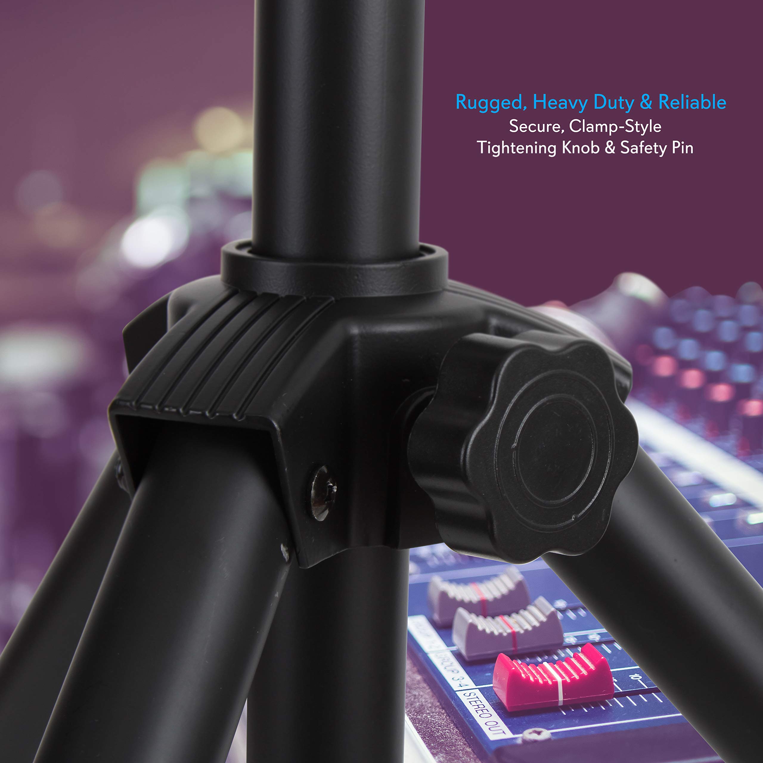 Pyle Universal Stand Kit-Height Adjustable 3.6 -5.6 Tall Sound Equipment Tripod Mount For Speakers W/ 35Mm Insert-Home, Stage, S