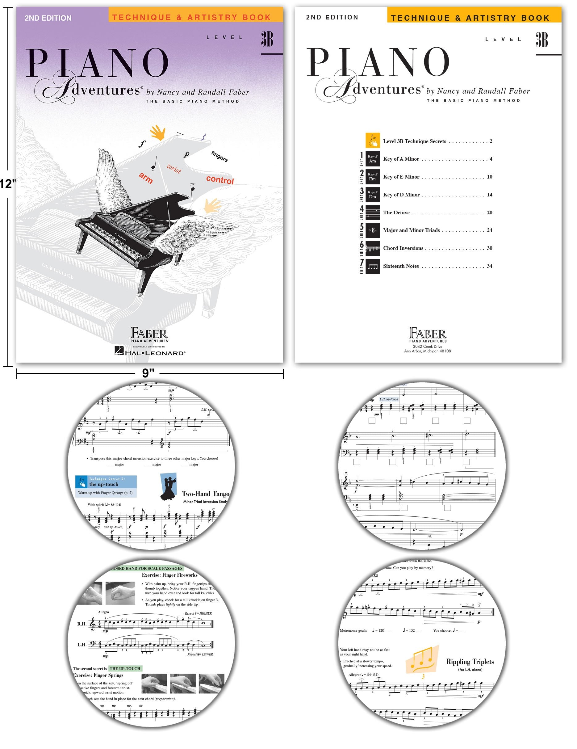 Piano Adventures Level 3B Learning Set By Nancy Faber - Lesson, Theory, Performance, Technique & Artistry Books & Juliet Music P