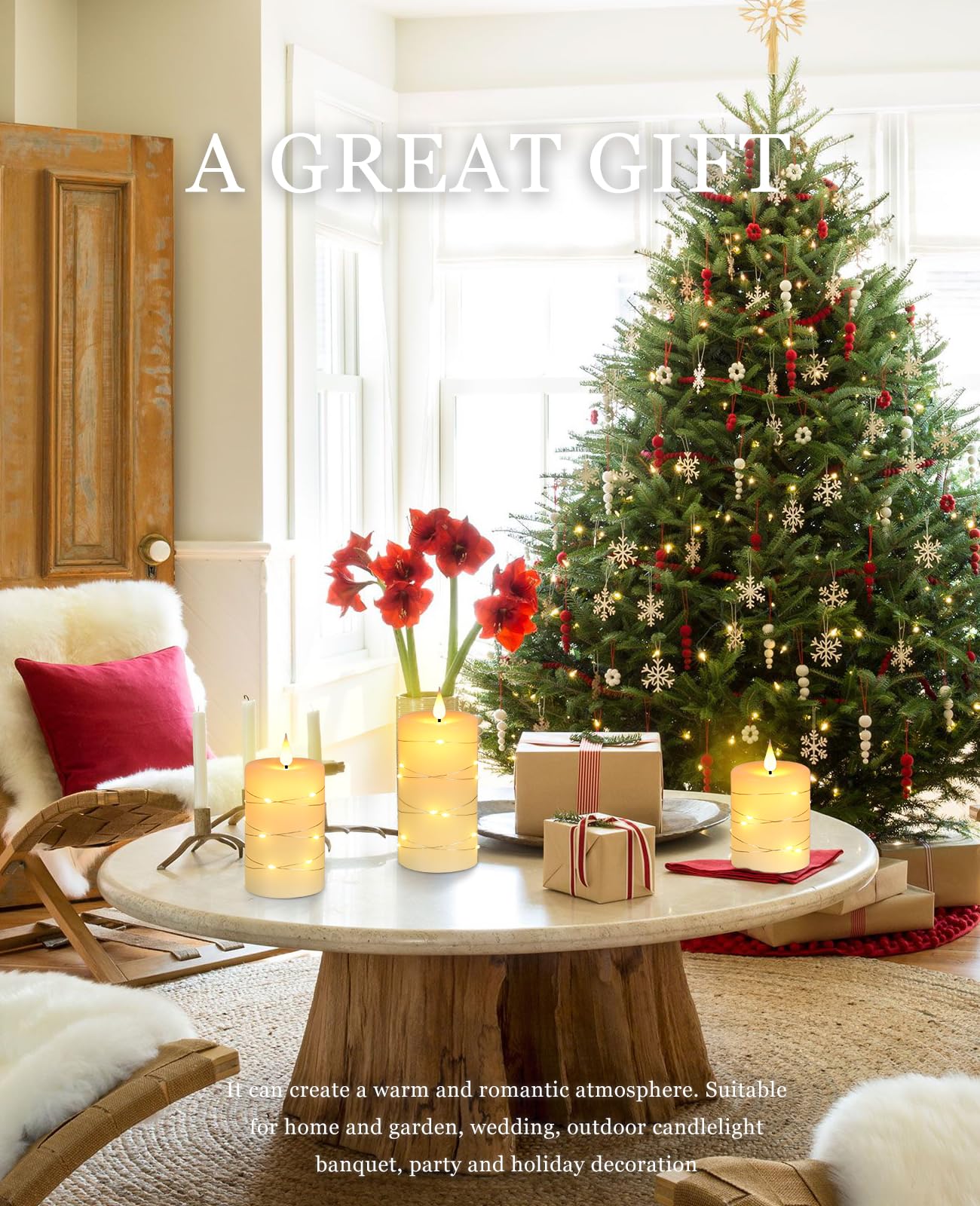 Fanzir Flameless Candles With Remote, Battery Operated Candles Led Candles With String Lights Flickering Candles With Timer, 4?