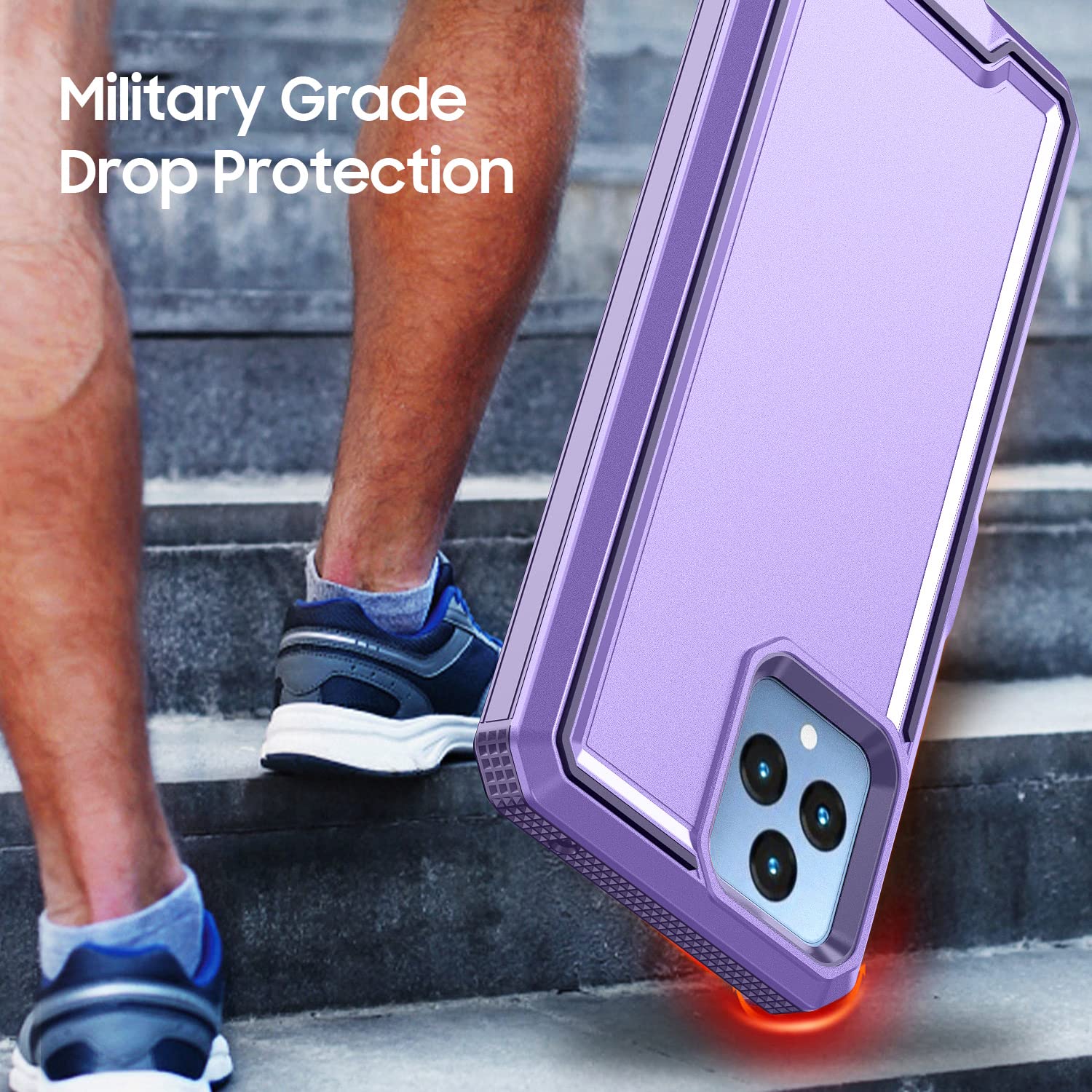 Lekevo For Revvl 6 5G / Revvl 6X 5G Phone Case, With Screen Protector & Camera Lens Cover, Heavy Duty Dual Layer Case, Military