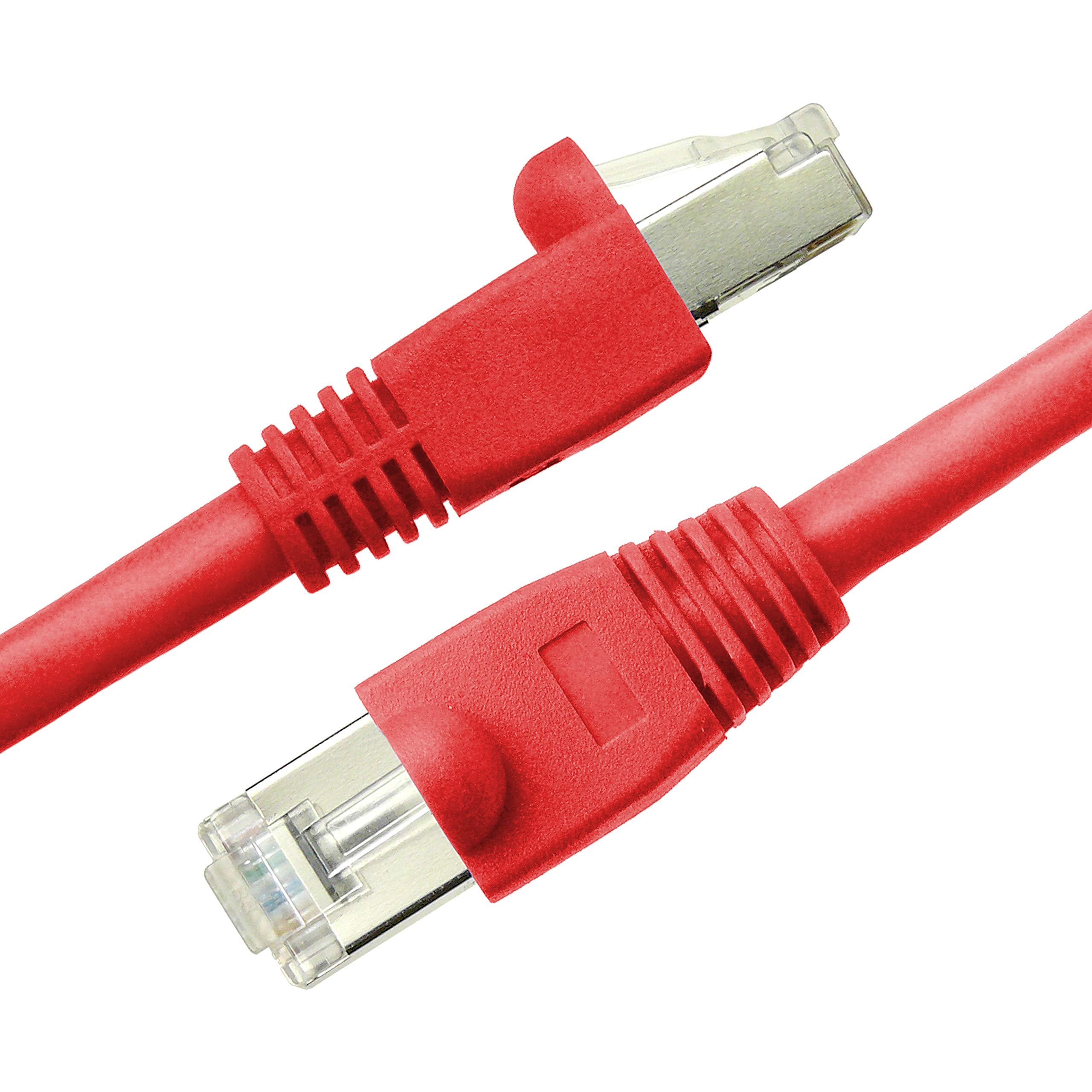 Ntw Cat6 Ethernet Cable Shielded 100 Ft Red Plated Rj45 Connector Internet Lan Wire Cable Cord For Modem Router Pc Mac Laptop Ps