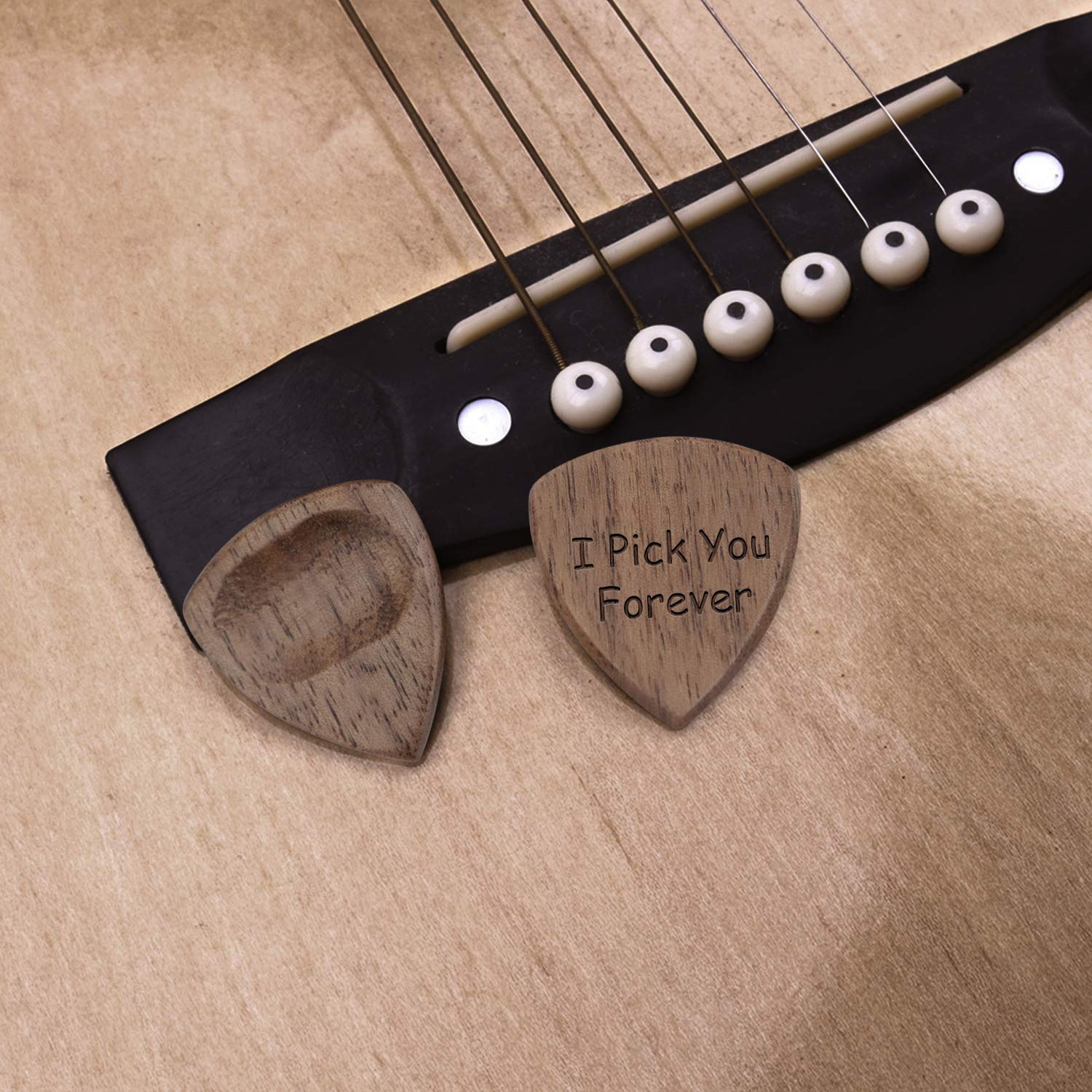 Engraved Wood Guitar Pick Box For Man, Guitar Shaped Guitar Pick Box, Personalized Valentine'S Day Gift For Man Husband Boyfrien