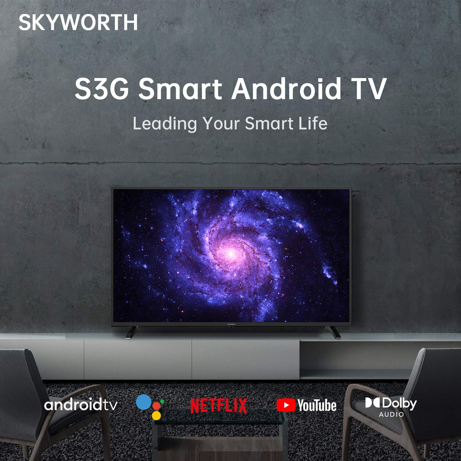 Skyworth 32 Inch Smart Tv, 720P Roku Google Tv With Chromecast Built In, Android Led Tv For Bedroom   S3G