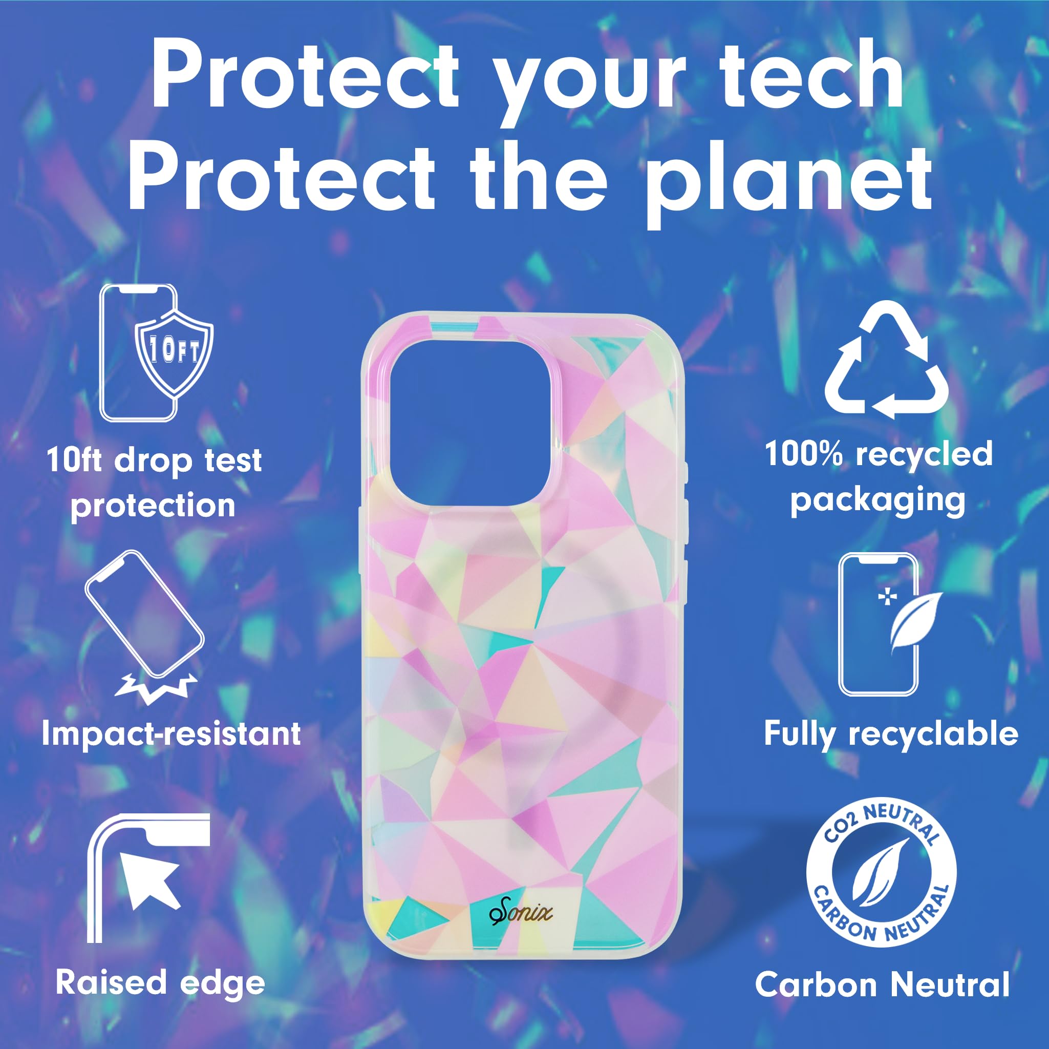 Sonix Case For Iphone 15 Pro Max | Compatible With Magsafe | 10Ft Drop Tested | Glam Prismatic
