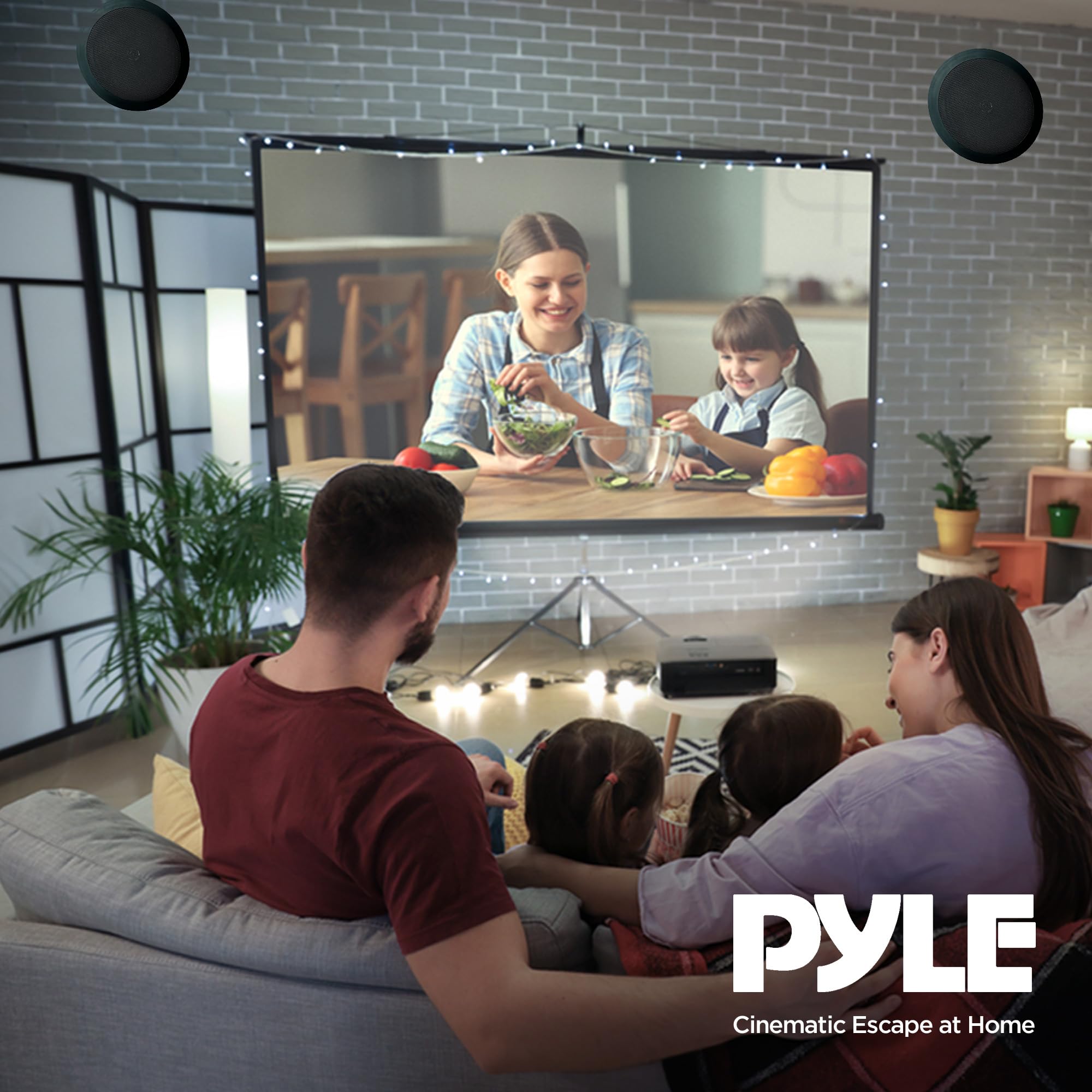 Pyle Pdic61Rdbk In Wall / In Ceiling Dual 6.5 Inch Speaker System, 2 Way, Flush Mount, Black (Pair)