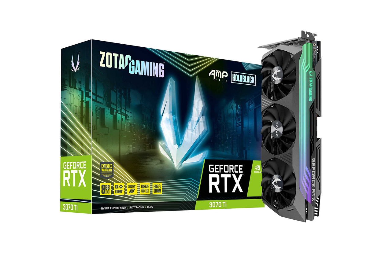 Zotac Geforce Rtx 3070 Ti Amp Holo 8Gb Gddr6X 256 Bit 19 Gbps Pcie 4.0 Gaming Graphics Card, Holoblack, Icestorm 2.0 Advanced Co