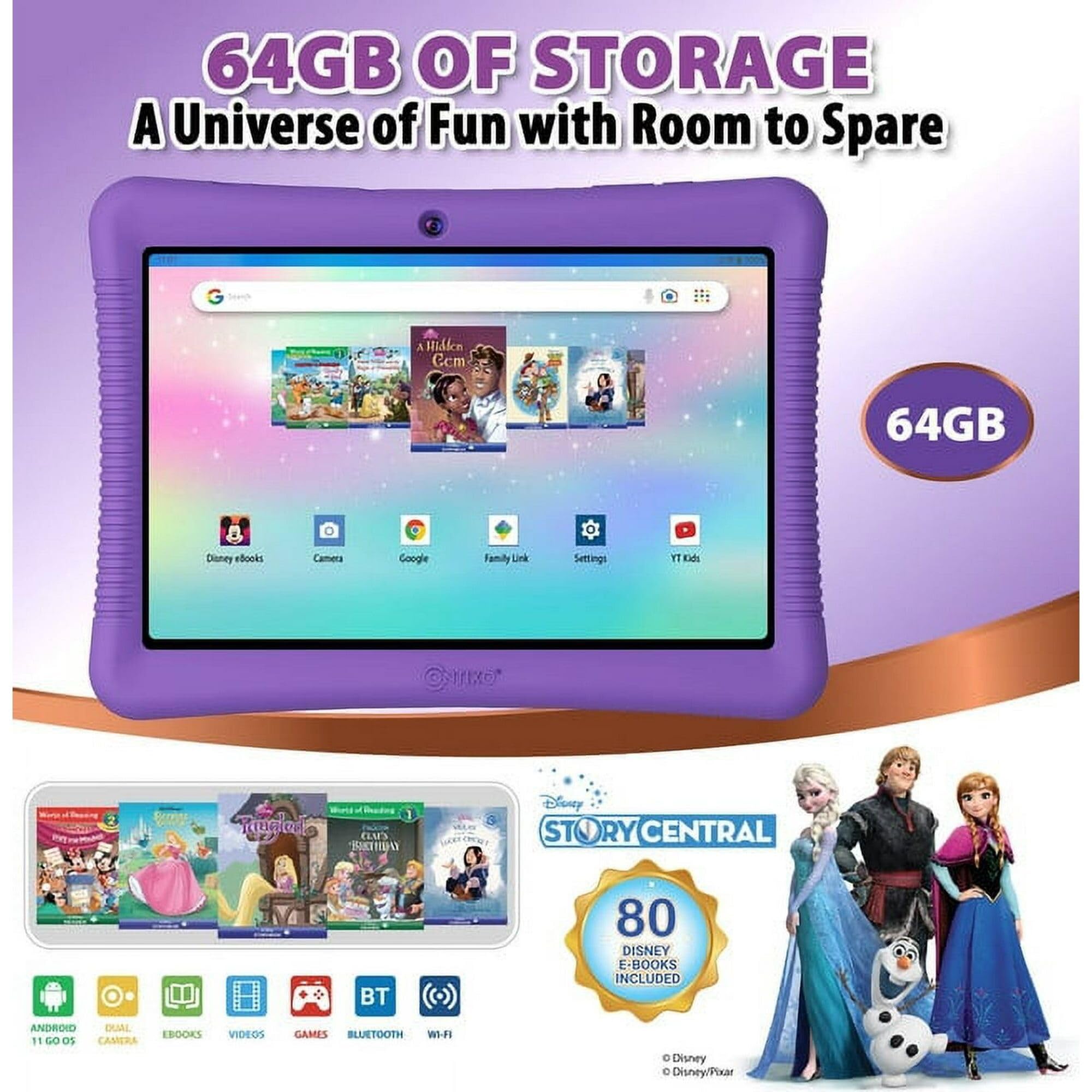 Contixo Kids Tablet K102, 10 Inch Hd, Ages 3 7, Toddler Tablet With Camera, Parental Control, Android 10, 32Gb, Wifi, Learning Tablet For Children, Teacher Approved Apps And Kid Proof Case, Purple