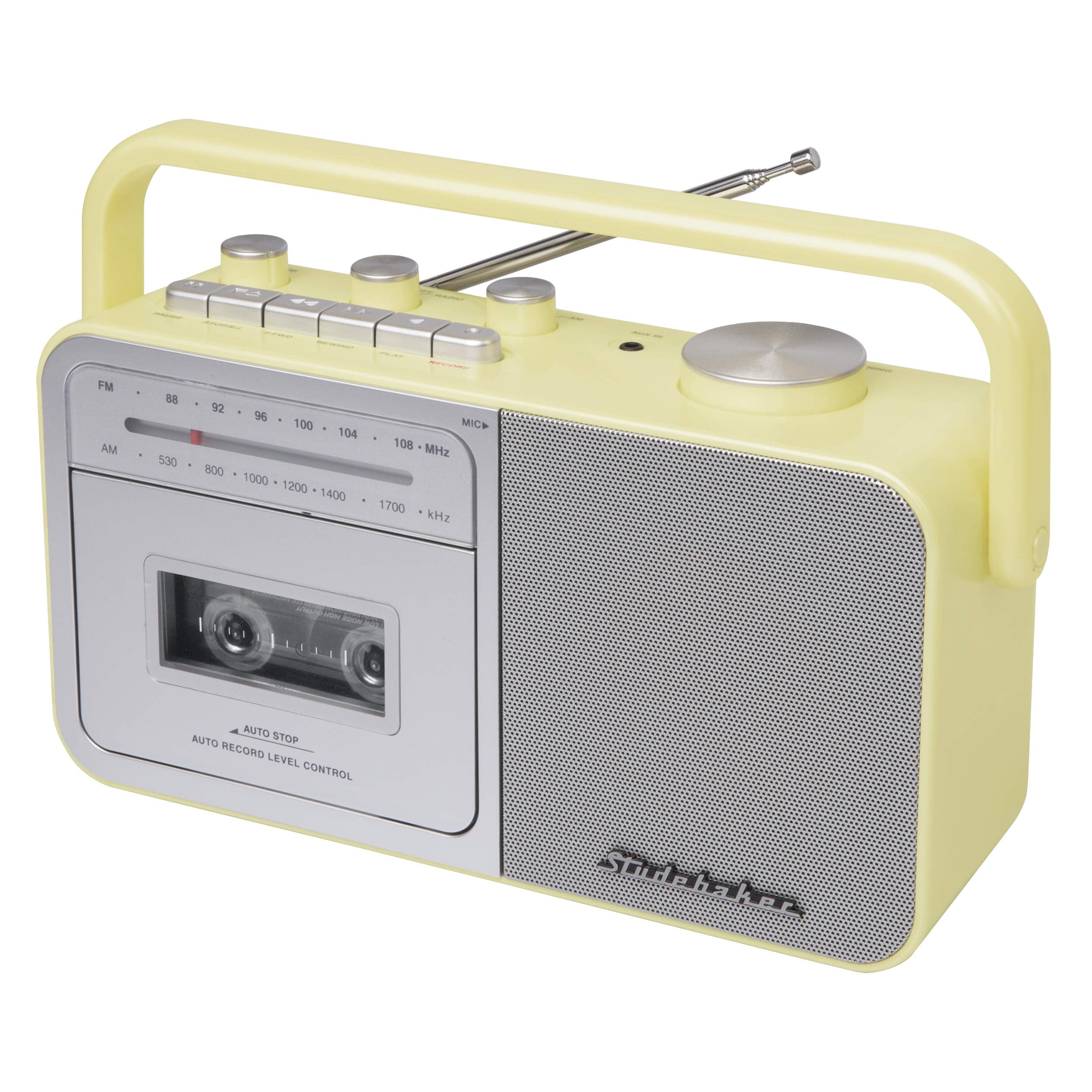 Studebaker Sb2130Cs Portable Cassette Player/Recorder With Am/Fm Radio (Cream/Silver)
