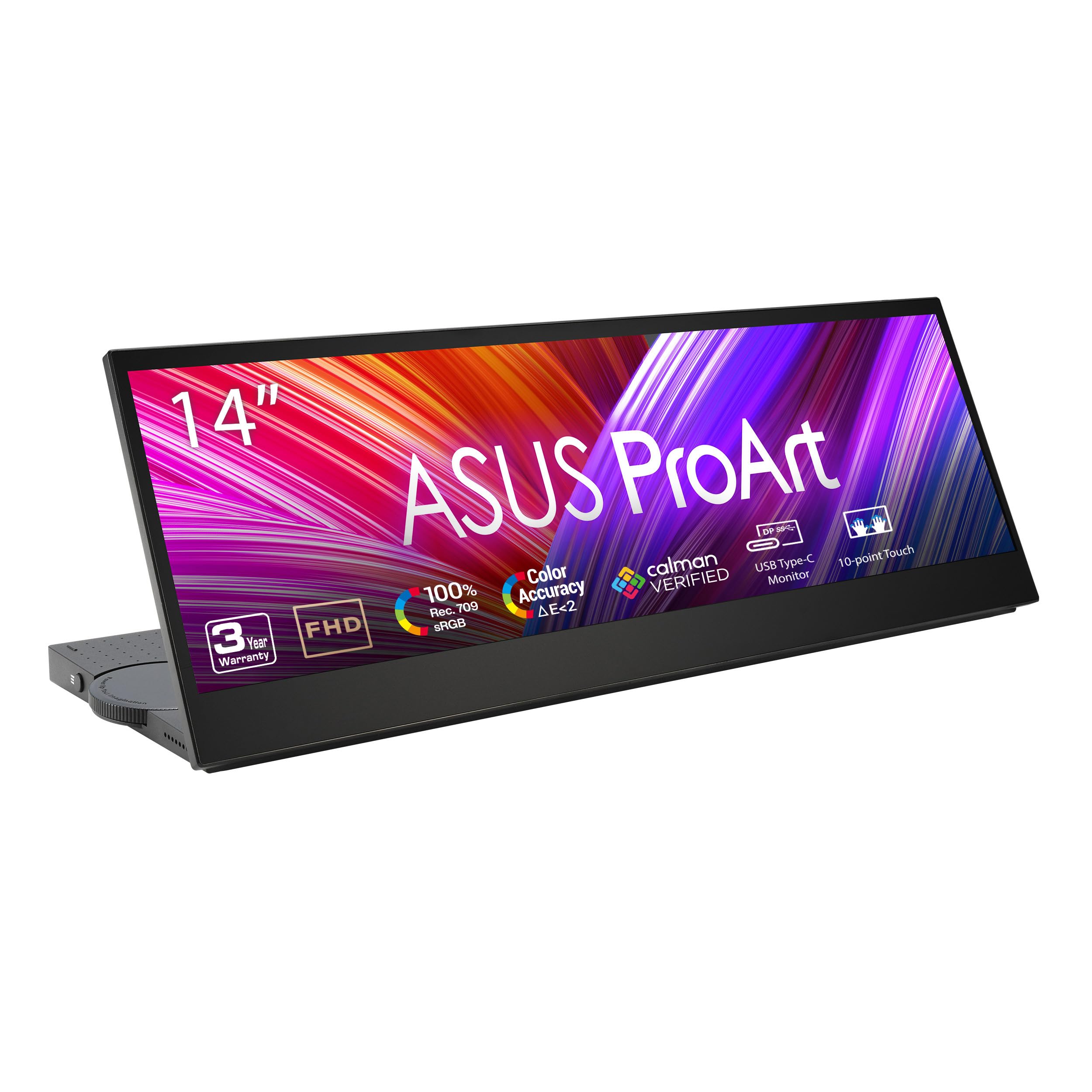 ASUS ProArt Display 14    Portable Touch Screen (PA147CDV) - 32:9 (1920 x 550), IPS, 100% sRGB, Color Accuracy ?E < 2, Calman Ve