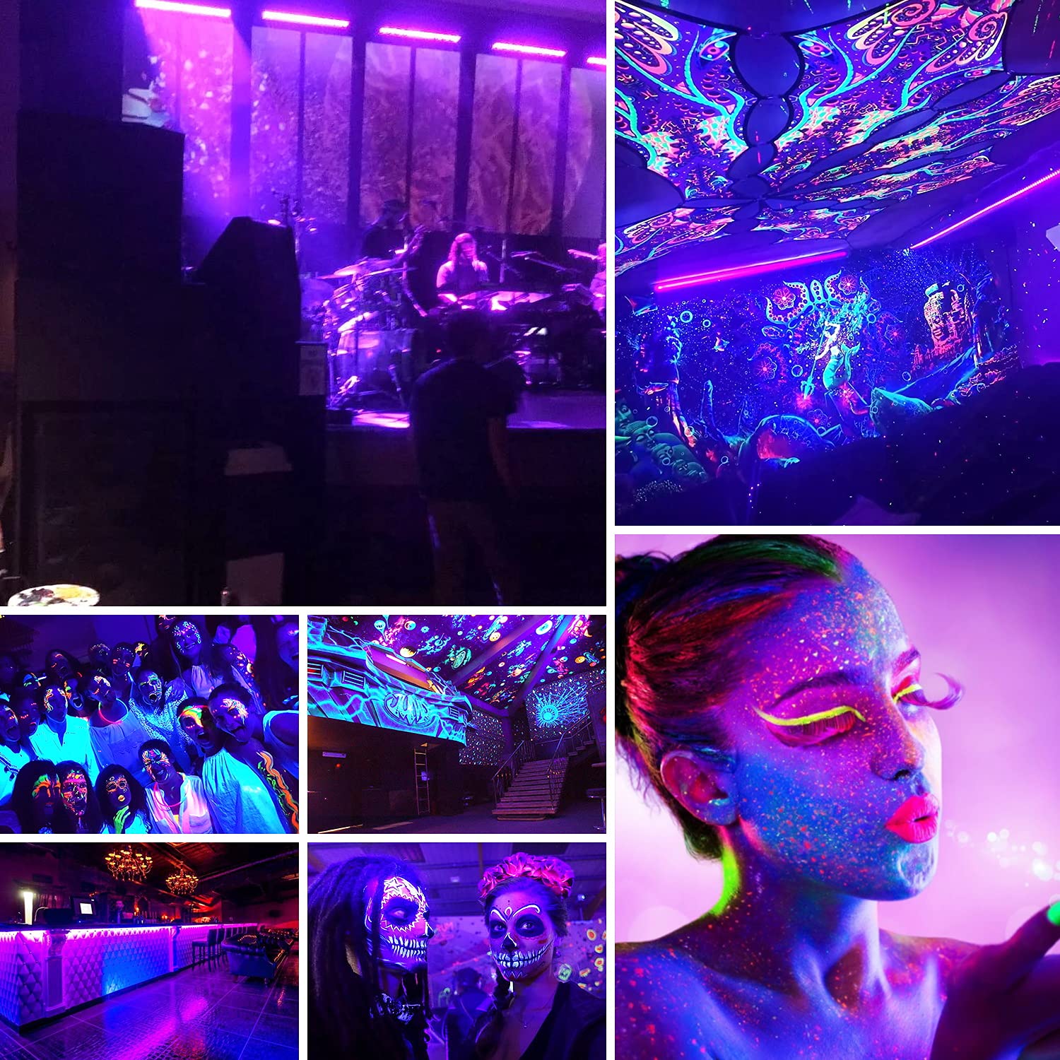 U`King 72W 36LED UV Blacklight Party Light with Remote Control - Metal Par Lights for Stage Lighting