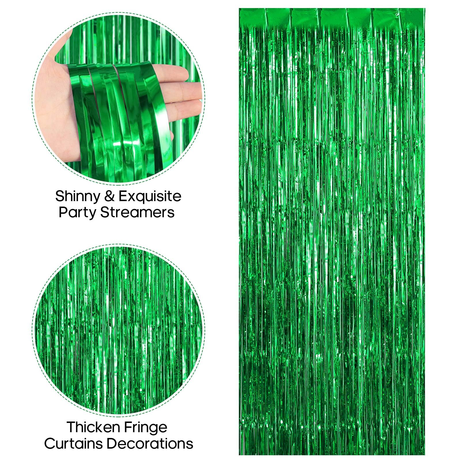 2 Pack Fringe Curtains Backdrops, Foil Fringe Curtains, Door Streamers For Birthday Wedding Bridal Shower Holiday Graduation Par