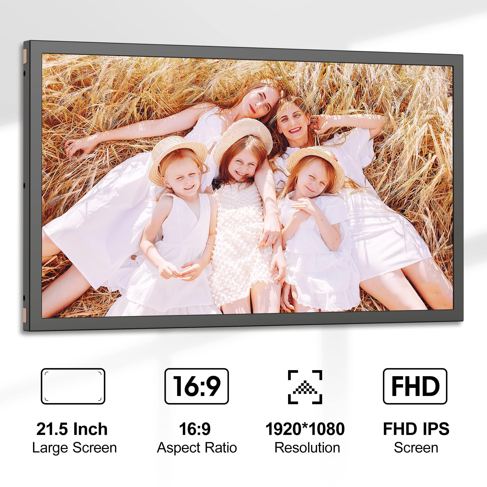 21.5'' Wifi Picture Frame Large Digital Photo Frame   32Gb, 1920X1080 Ips Fhd 1080P, Auto Rotate, Share Photo Video Via App Emai