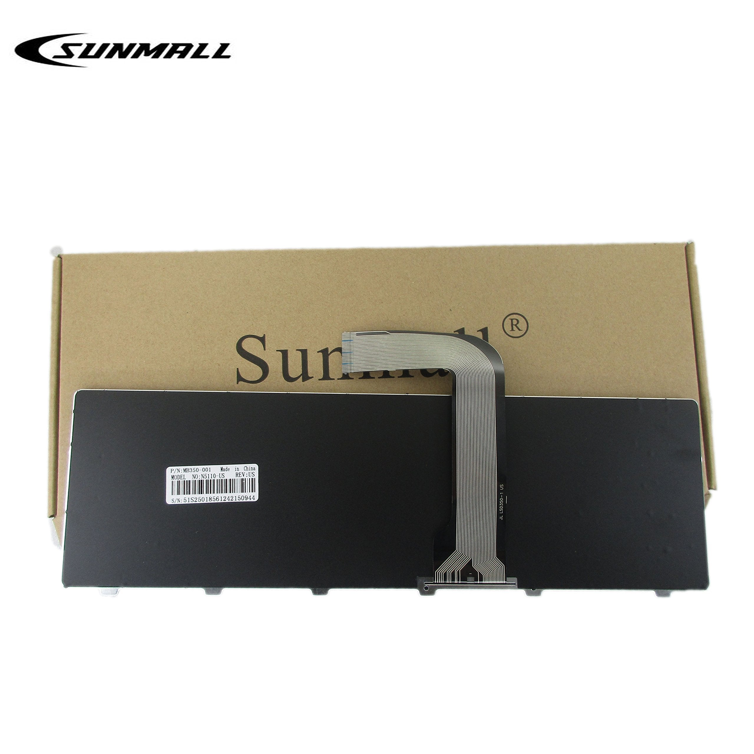 Sunmall N5110 Keyboard Compatible With Dell Inspiron, Replacement Laptop Keyboard With Frame Compatible With Dell Inspiron 15R N
