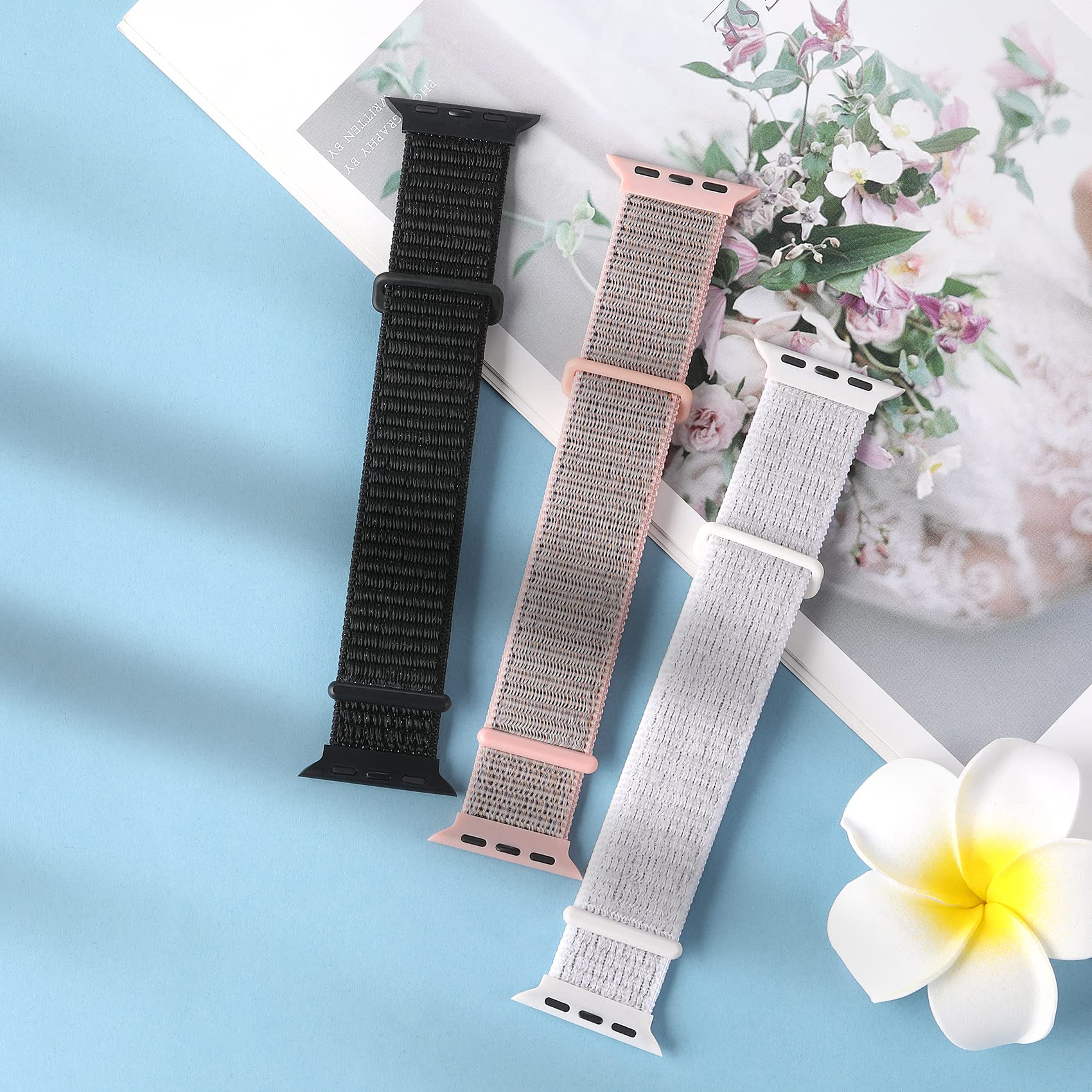 Sport Loop Bands Compatible With Apple Watch 44Mm 42Mm 45Mm 49Mm 38Mm 40Mm 41Mm Band, Woven Nylon Strap Iwatch Ultra Series 9 8