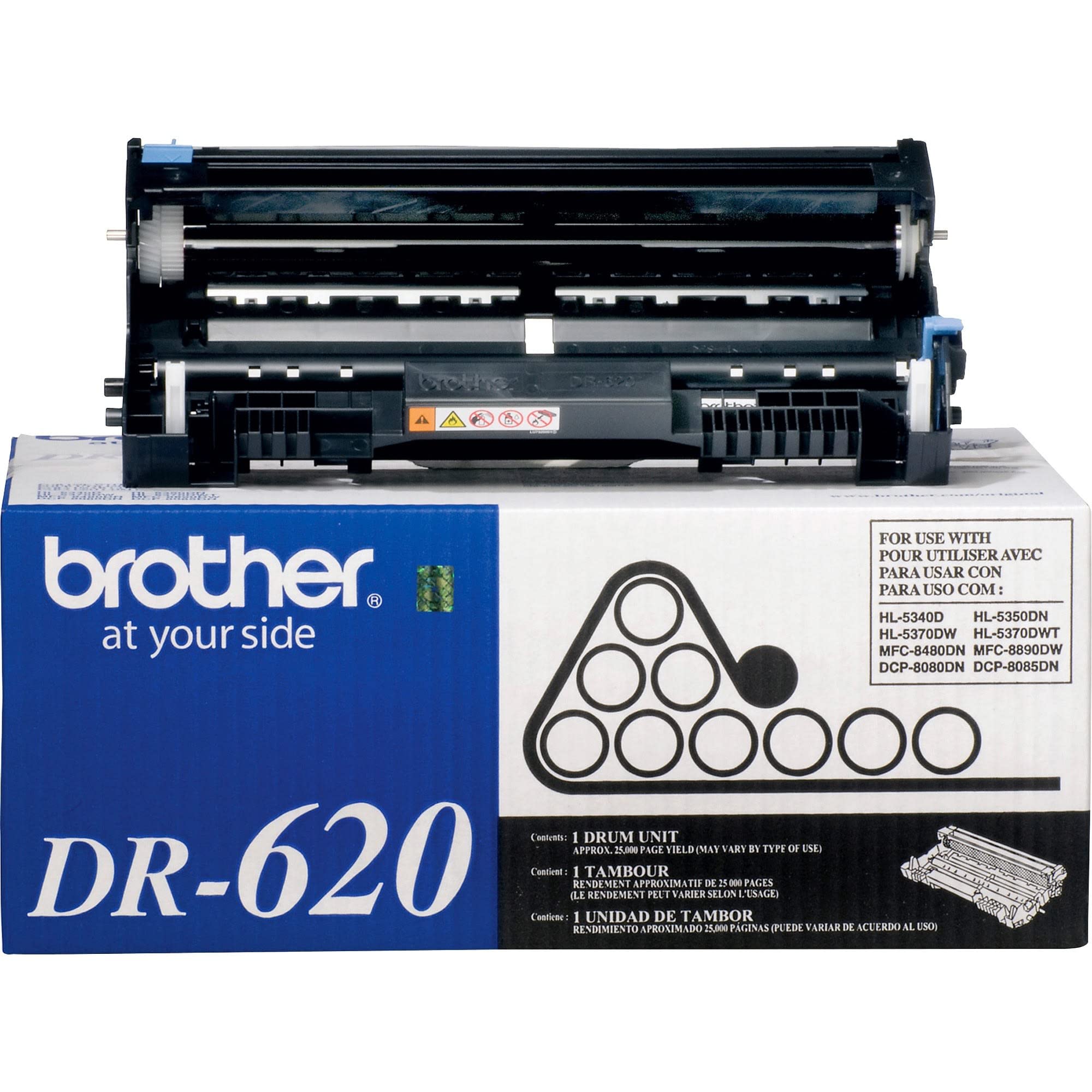 Brother Genuine  Drum Unit, Dr620, Seamless Integration, Yields Up To 25,000 Pages, Black