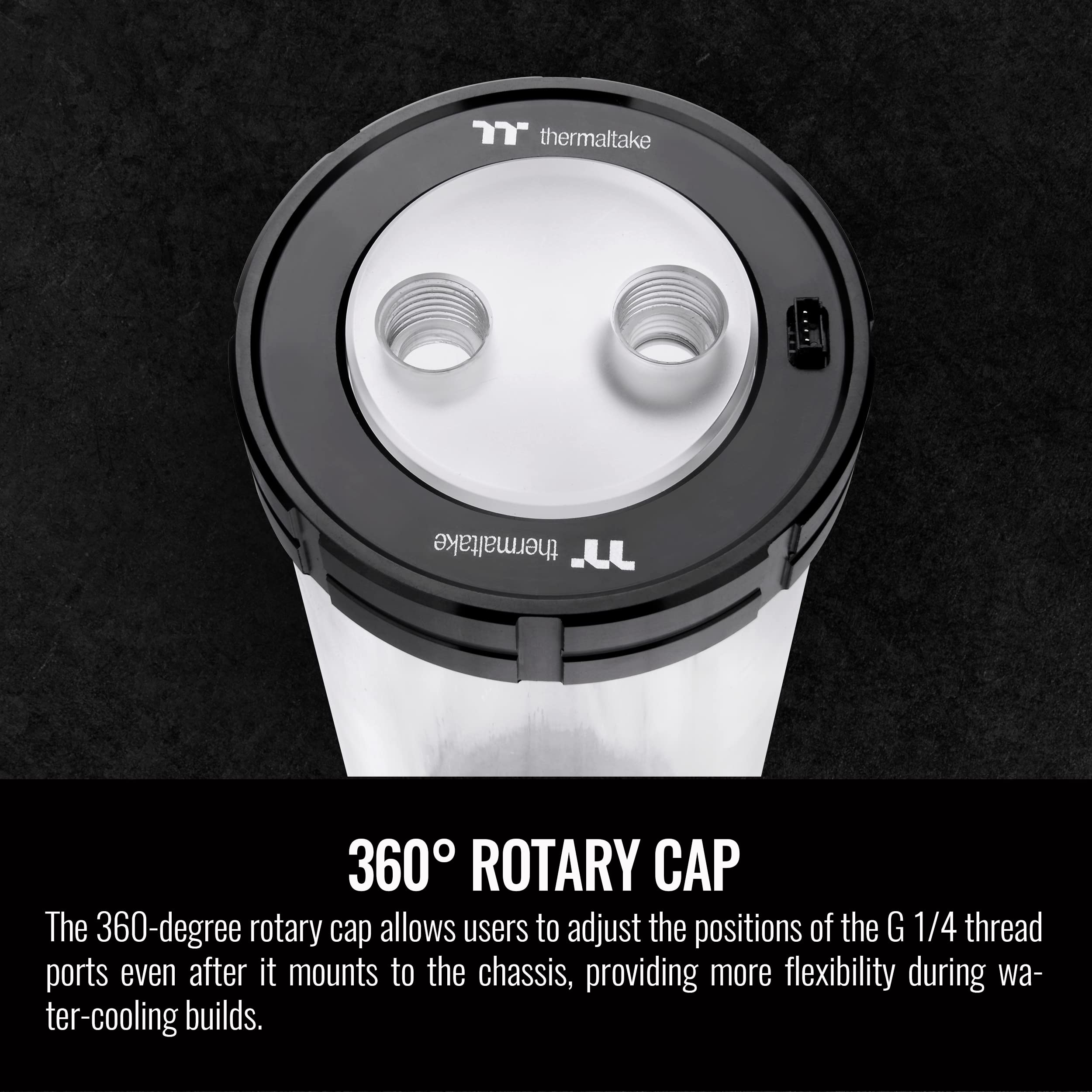 Thermaltake Pacific Diy Pr12-D5 Plus 250Ml 5-Speed Adjustable D5 Pump/Reservoir Combo, 360-Degree Rotary Cap, 16.8 Million Illum