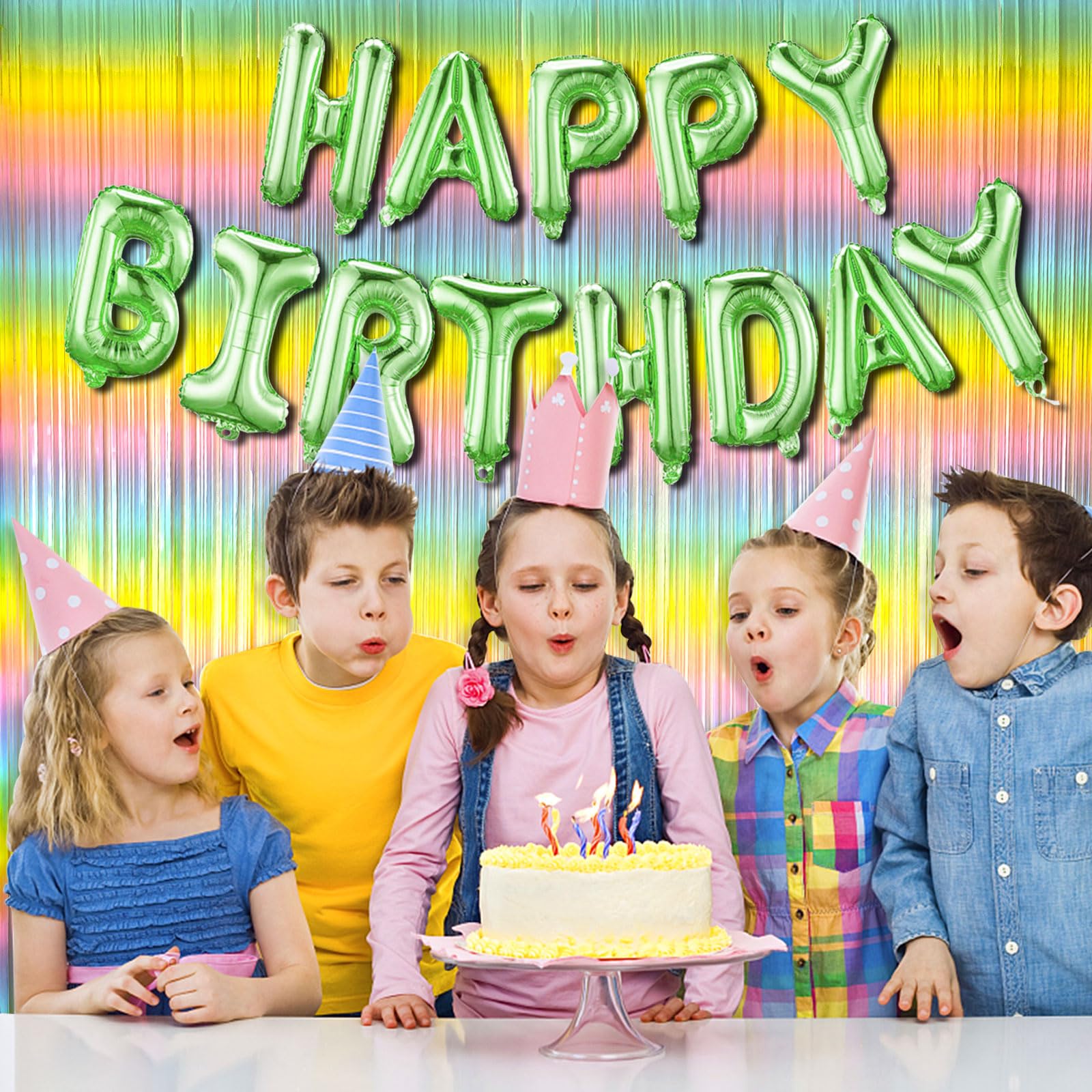 Pastel Rainbow Foil Fringe Curtain Streamers Party Backdrop Foil Fringe Backdrop Curtains Tinsel Streamers For Birthday Party De