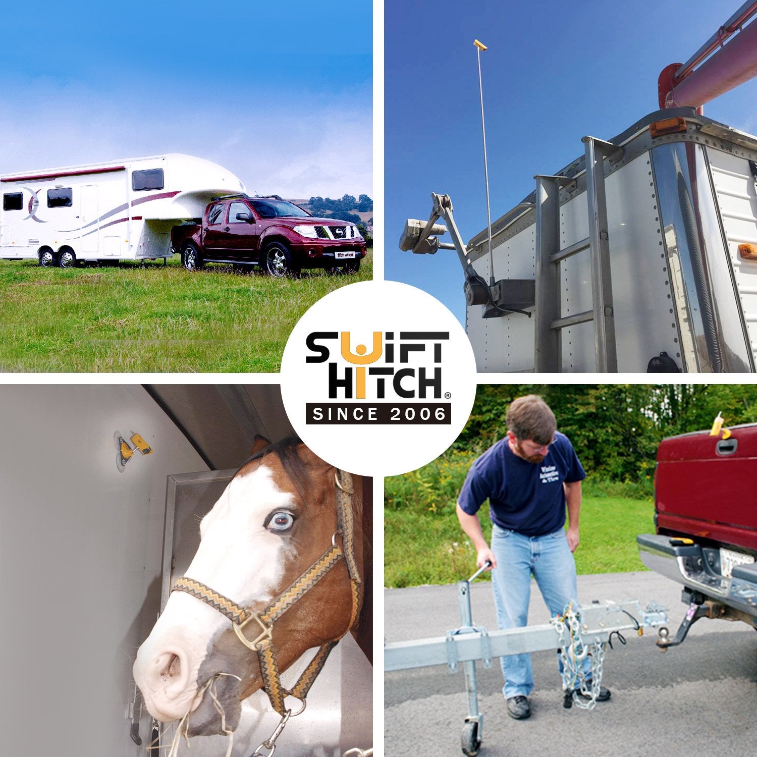 Swift Hitch Sh04 Wireless Battery Backup Camera System For Trailer Hitch Up, Rv Rear View Via Wifi Link And Monitoring On Iphone/Ipad Or Android Devices