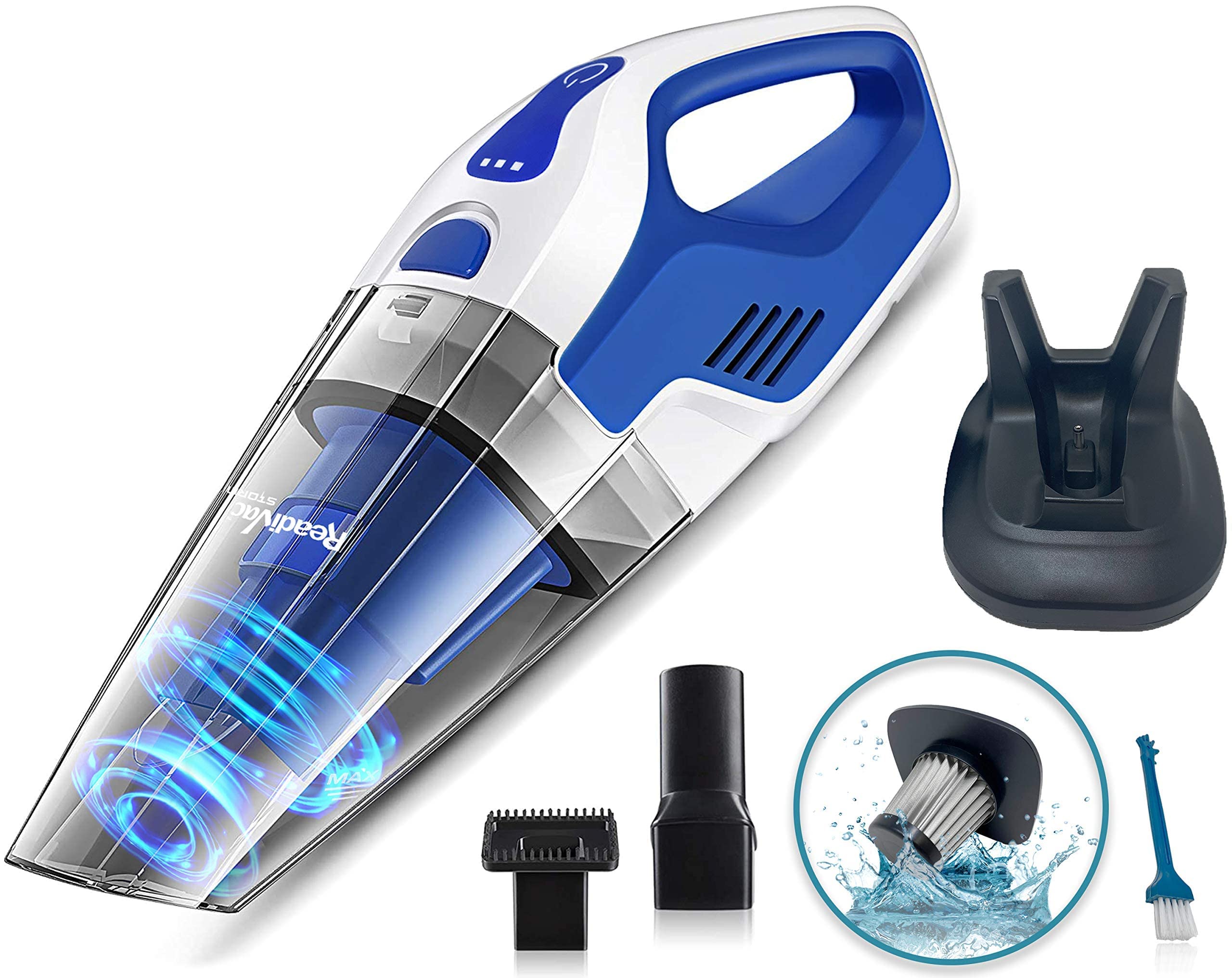 Readivac Kirby Storm Handheld, Wet & Dry Vacuum Cleaner, Powerful Cordless Hand Vac For Home & Car, Small Lightweight Handvac, 2