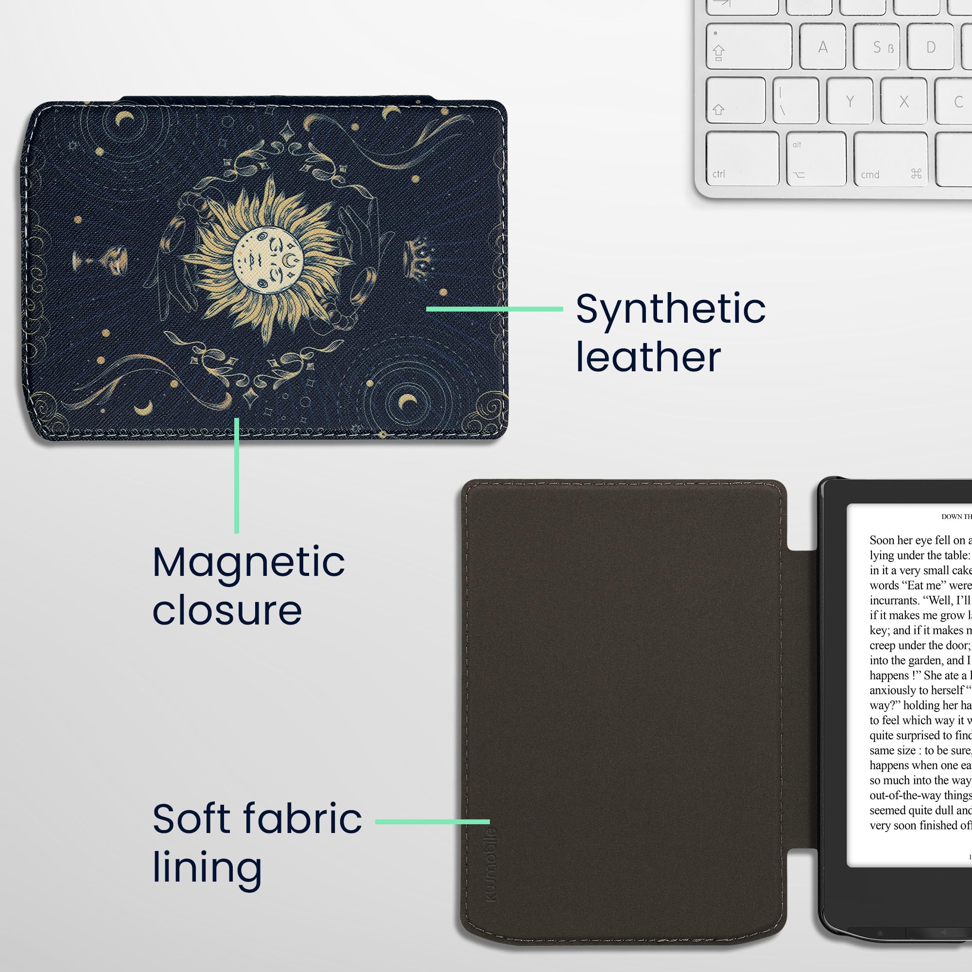 Kwmobile Case Compatible With Pocketbook Verse/Verse Pro/Verse Color/Vivlio Light/Light Hd Case   Ereader Cover   Tarot Card Dar