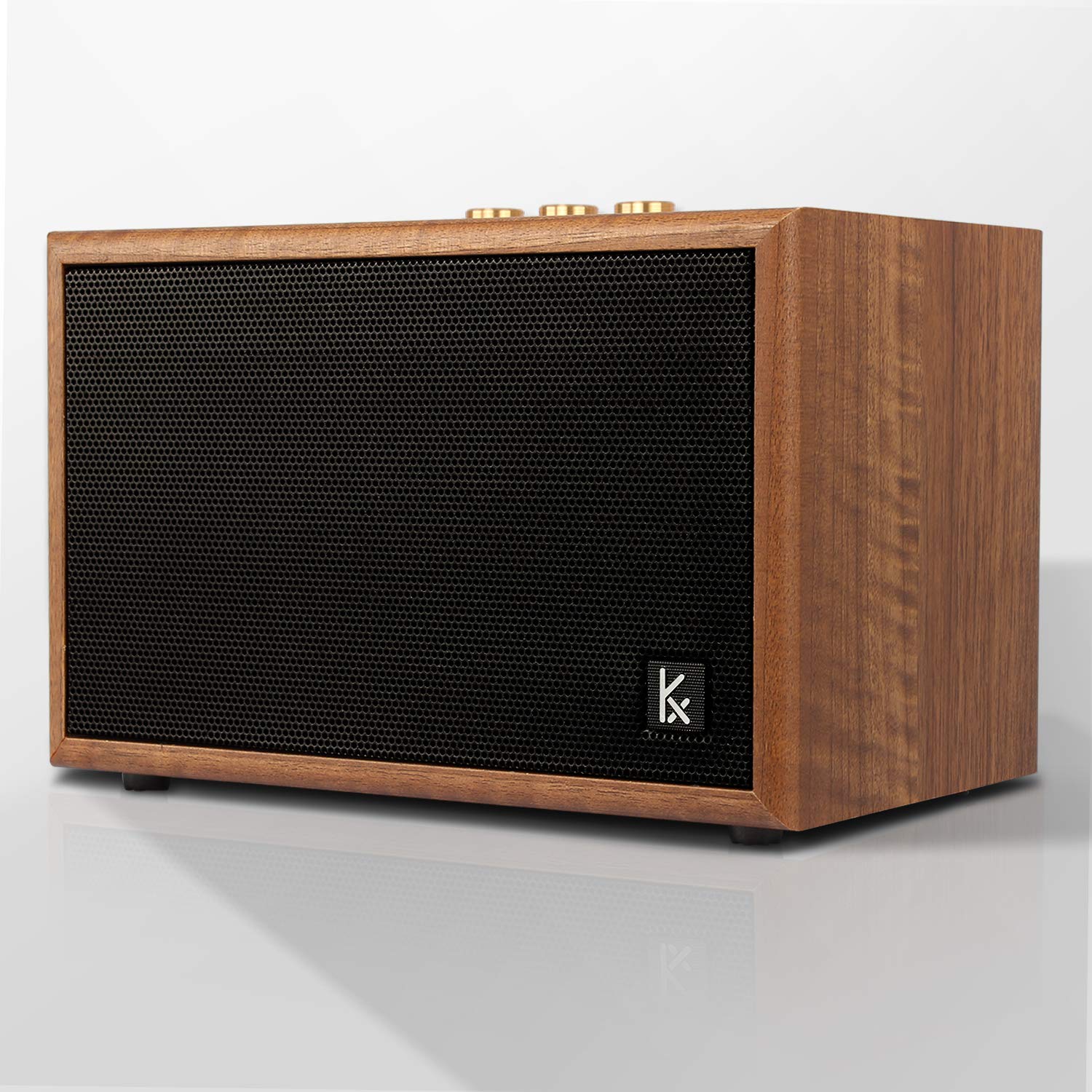 Retro Wooden Bluetooth Speaker, Konex 40W Vintage Portable Wireless Speaker, Bluetooth 4.2 Heavy Bass Music Player, 20H Long Pla